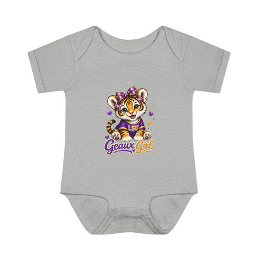 Geaux Girl LSU Tiger Infant Bodysuit — LSU Inspired Baby Announcement