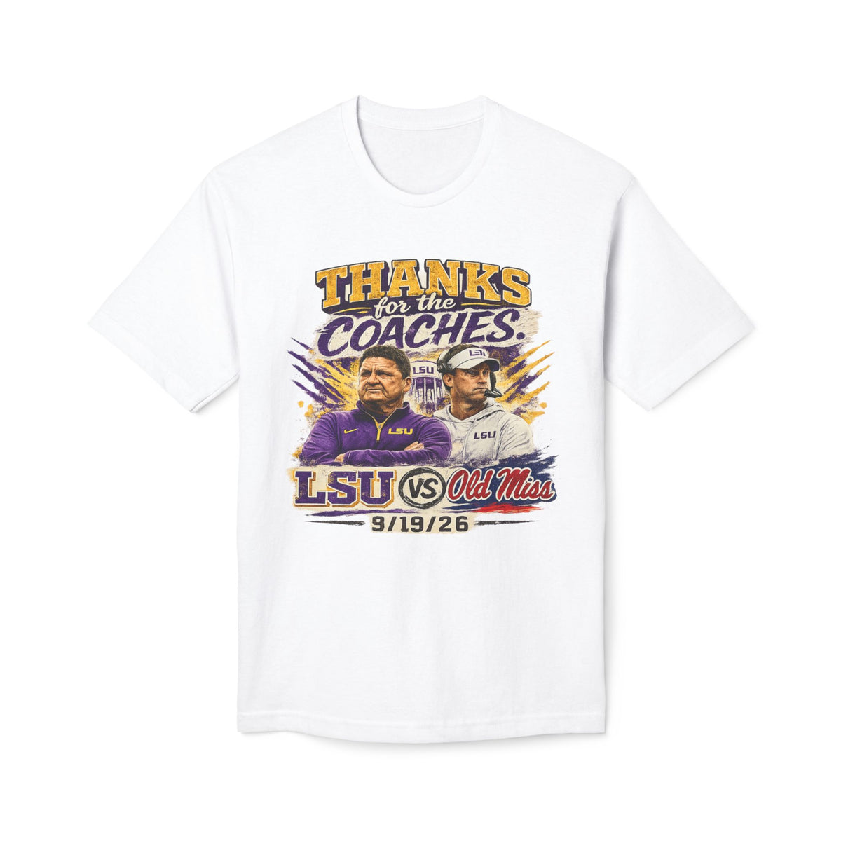 LSU Inspired Shirt | Purple & Gold Tiger Eye Graphic Tee | Louisiana Football Fan Shirt | Game Day Back Print by