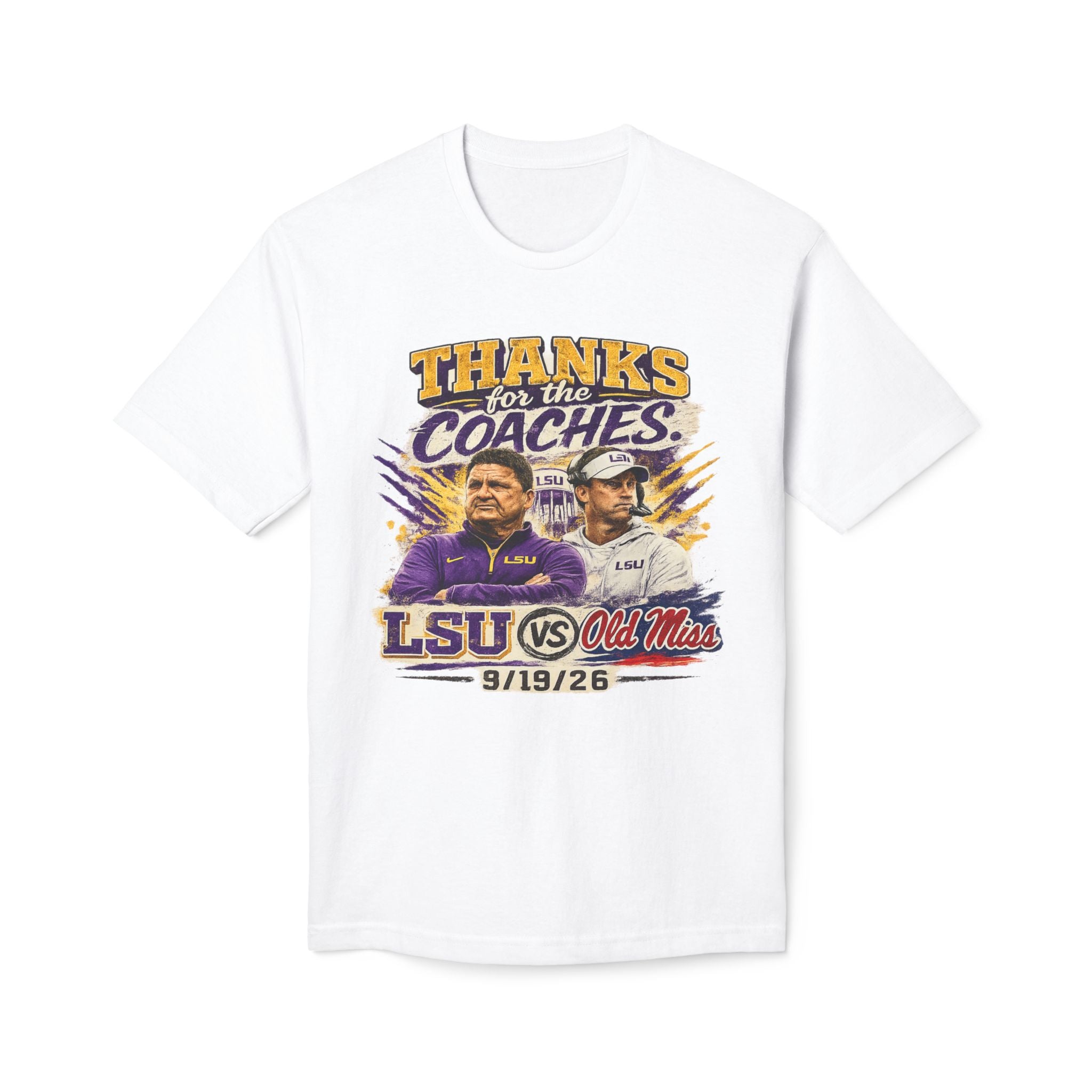 LSU Inspired Shirt | Purple & Gold Tiger Eye Graphic Tee | Louisiana Football Fan Shirt | Game Day Back Print