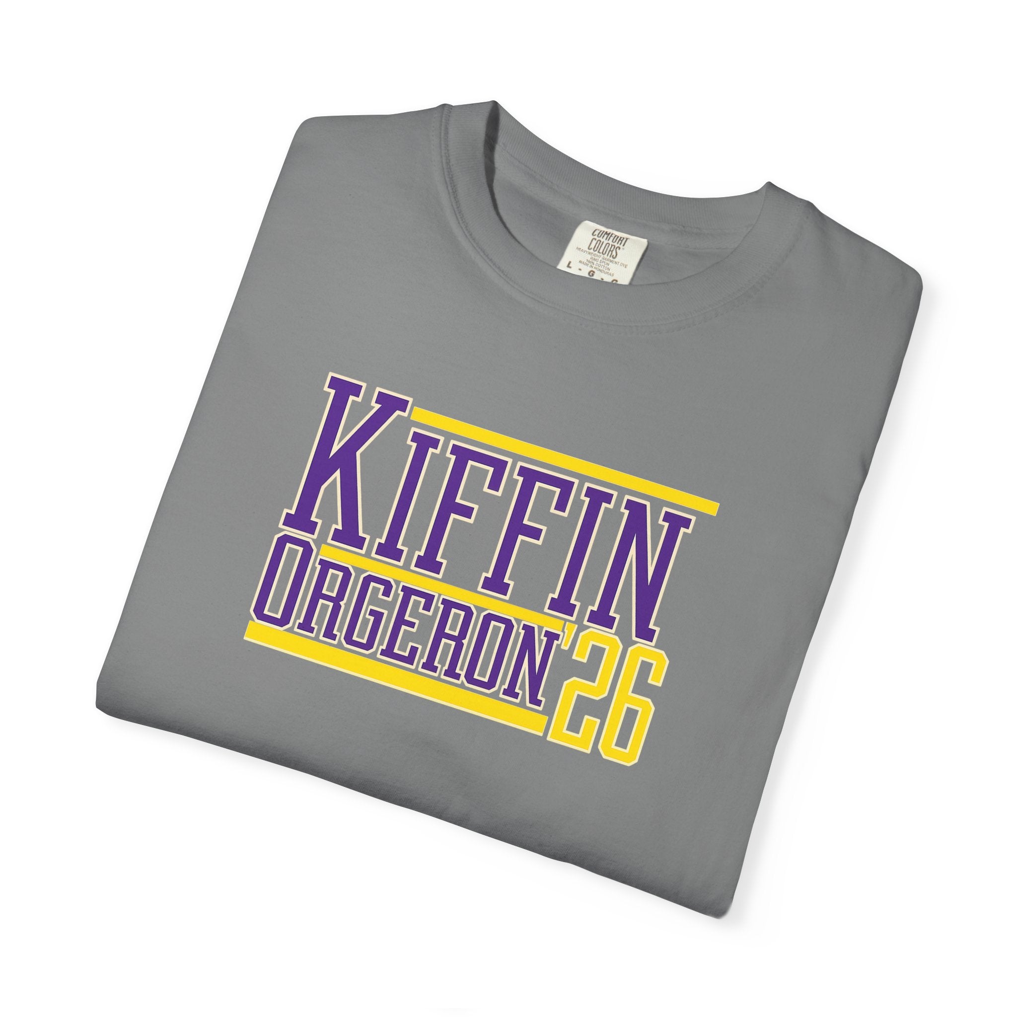 Kiffin Orgeron 26 Graphic T-Shirt — Purple & Gold Sports Tribute