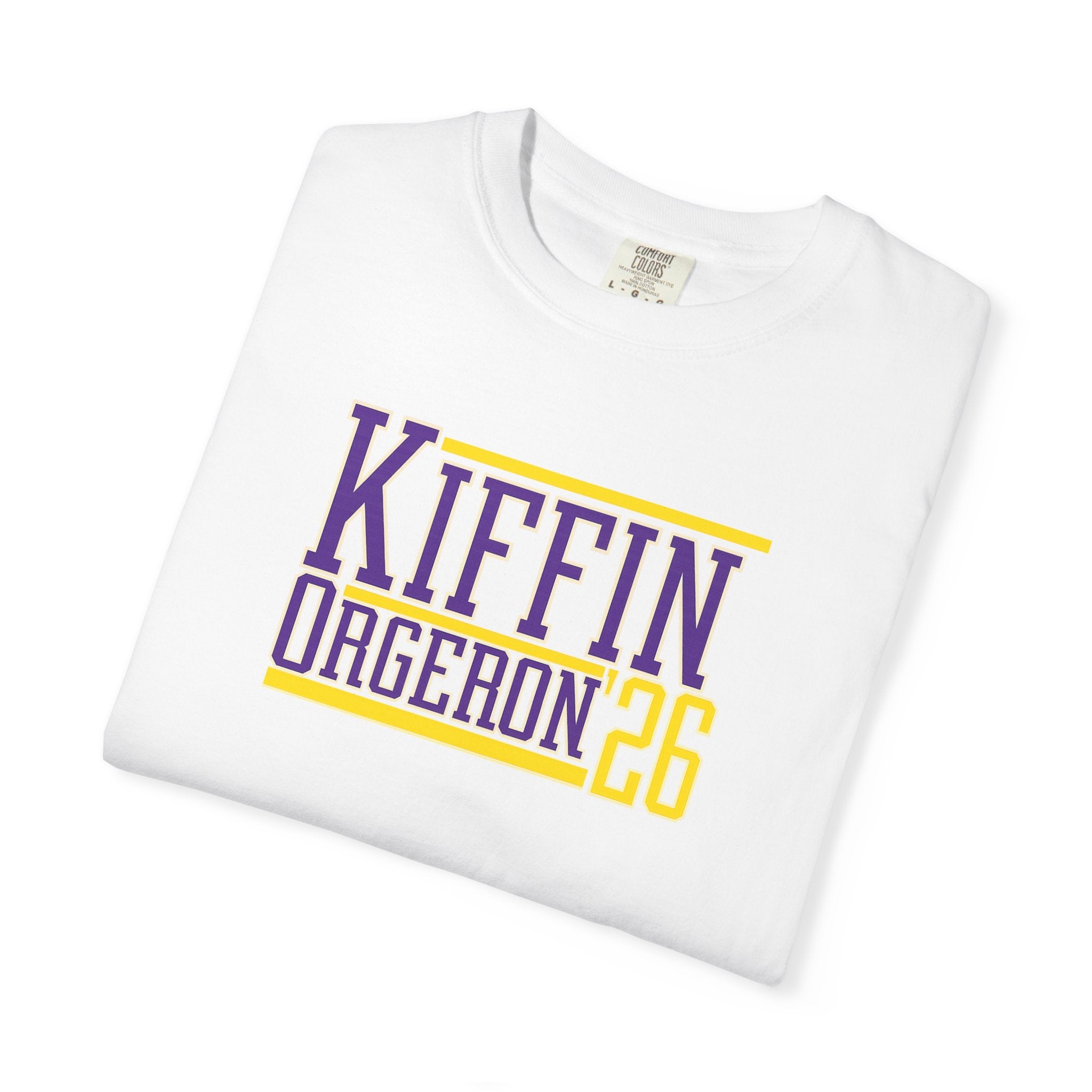 Kiffin Orgeron 26 Graphic T-Shirt — Purple & Gold Sports Tribute
