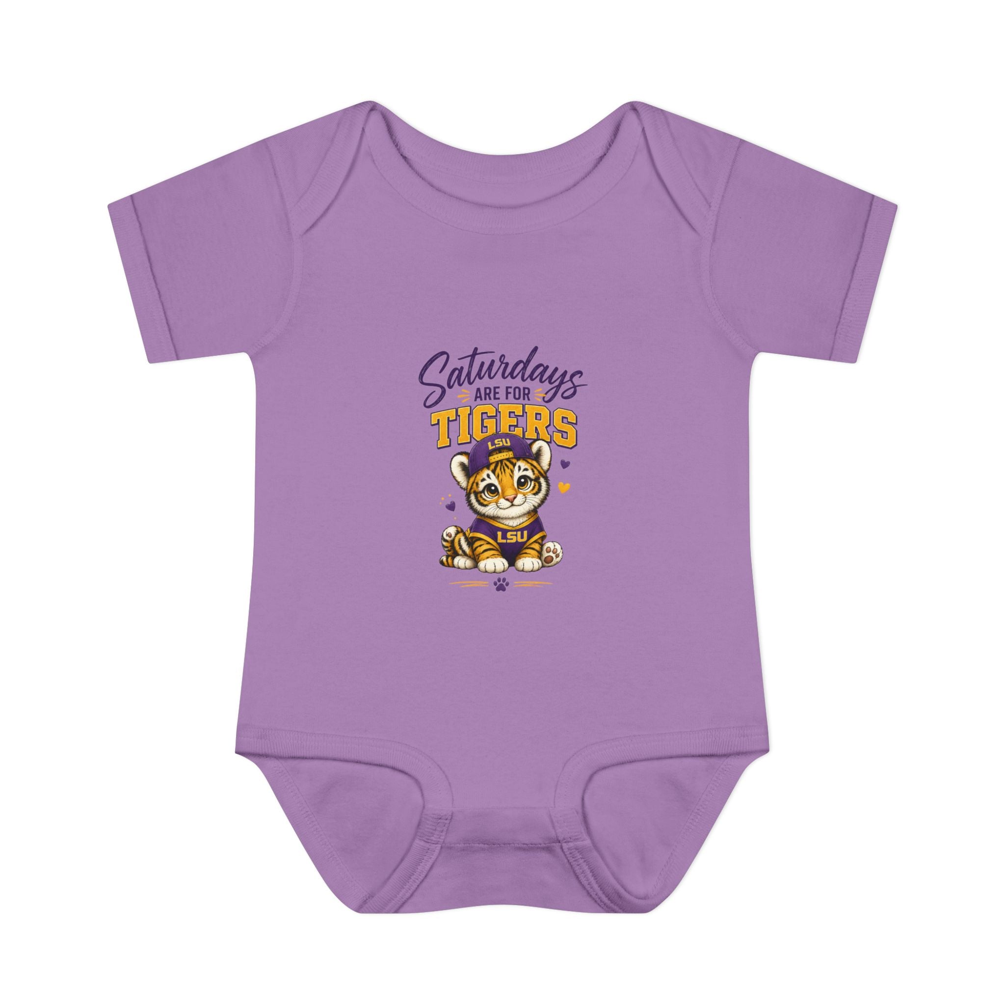 Saturdays Are for Tigers Baby Boy Bodysuit | LSU Baby Outfit | Purple Gold Football Baby Onesie | Game Day Infant Gift
