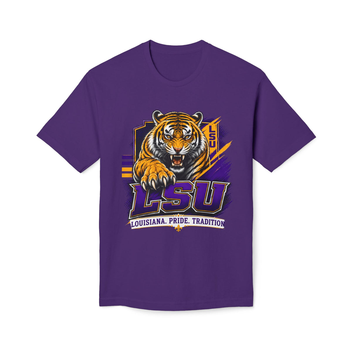 LSU Inspired Shirt | Purple & Gold Tiger Eye Graphic Tee | Louisiana Football Fan Shirt | Game Day Back Print
