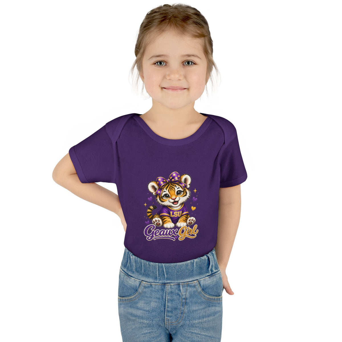 Geaux Girl LSU Tiger Infant Bodysuit — LSU Inspired Baby Announcement