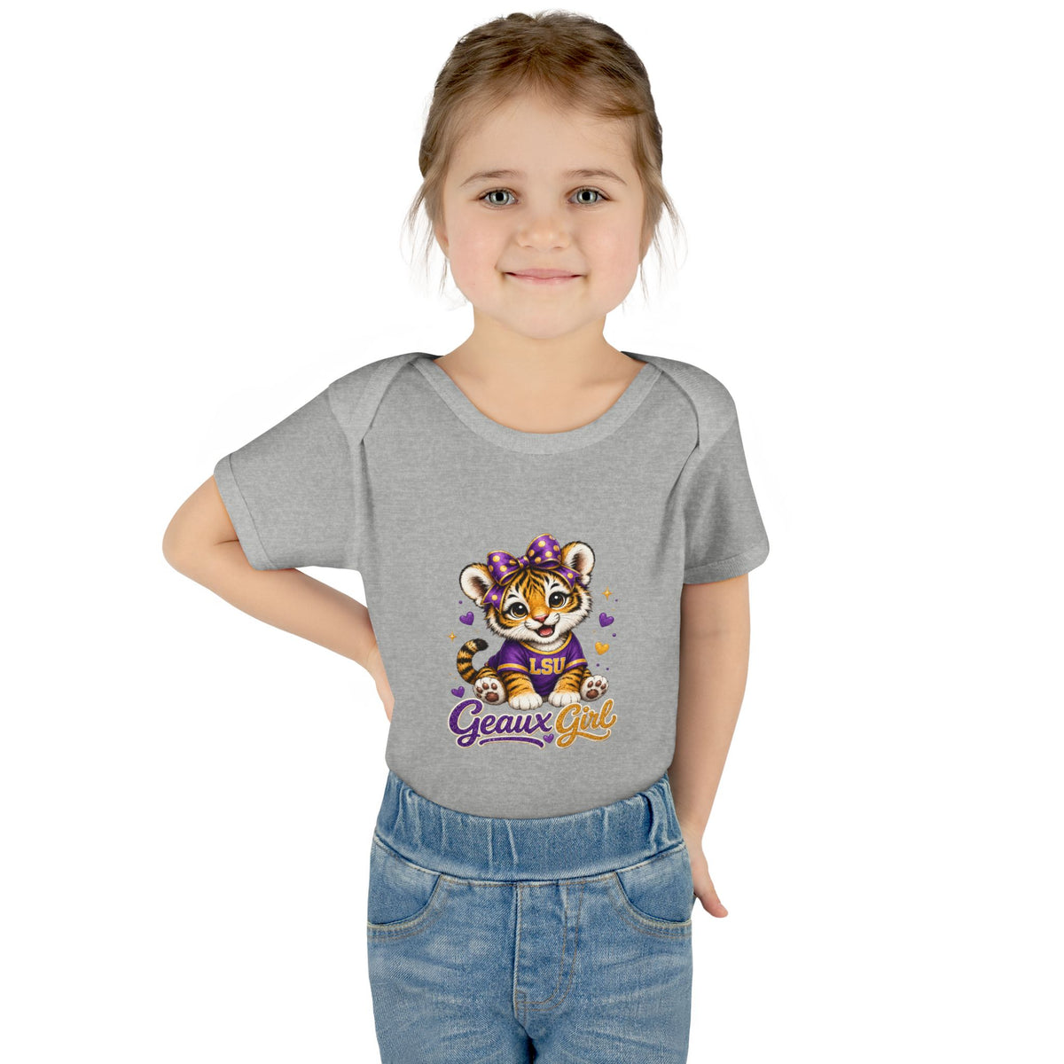 Geaux Girl LSU Tiger Infant Bodysuit — LSU Inspired Baby Announcement