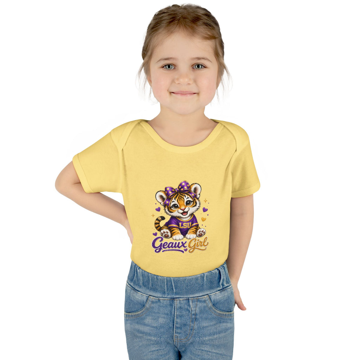 Geaux Girl LSU Tiger Infant Bodysuit — LSU Inspired Baby Announcement