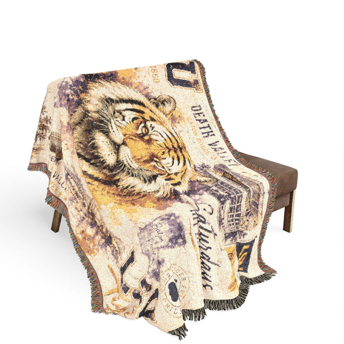 LSU Tiger Woven Blanket | Collegiate Tiger Throw