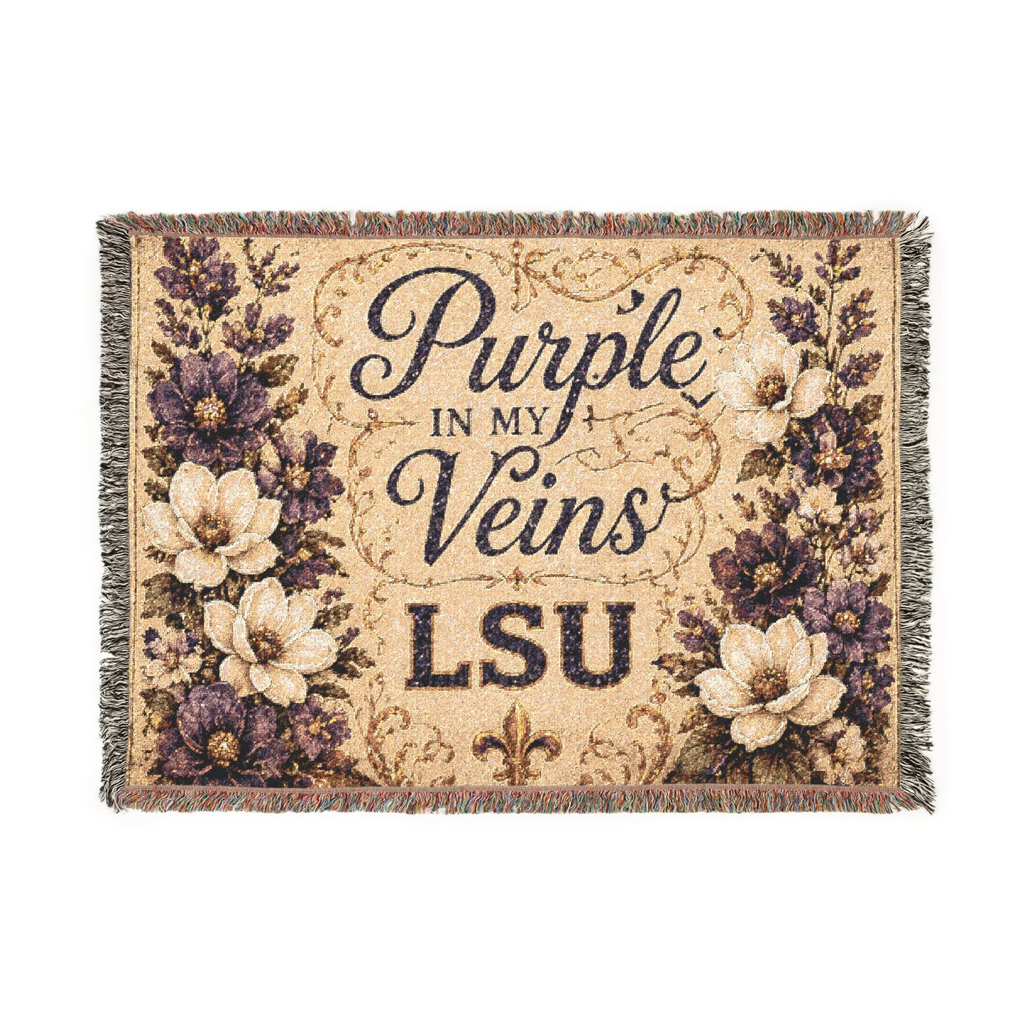 LSU Tiger Collage Woven Blanket | Collegiate Tiger Throw
