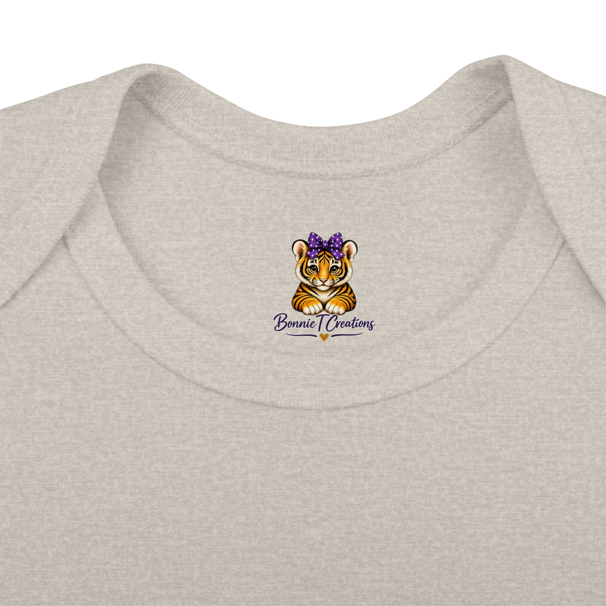 Princess Tiger Baby Bodysuit | LSU Baby Girl Outfit | Purple Gold Tiger Onesie | Baby Shower Gift | Football Baby Clothes
