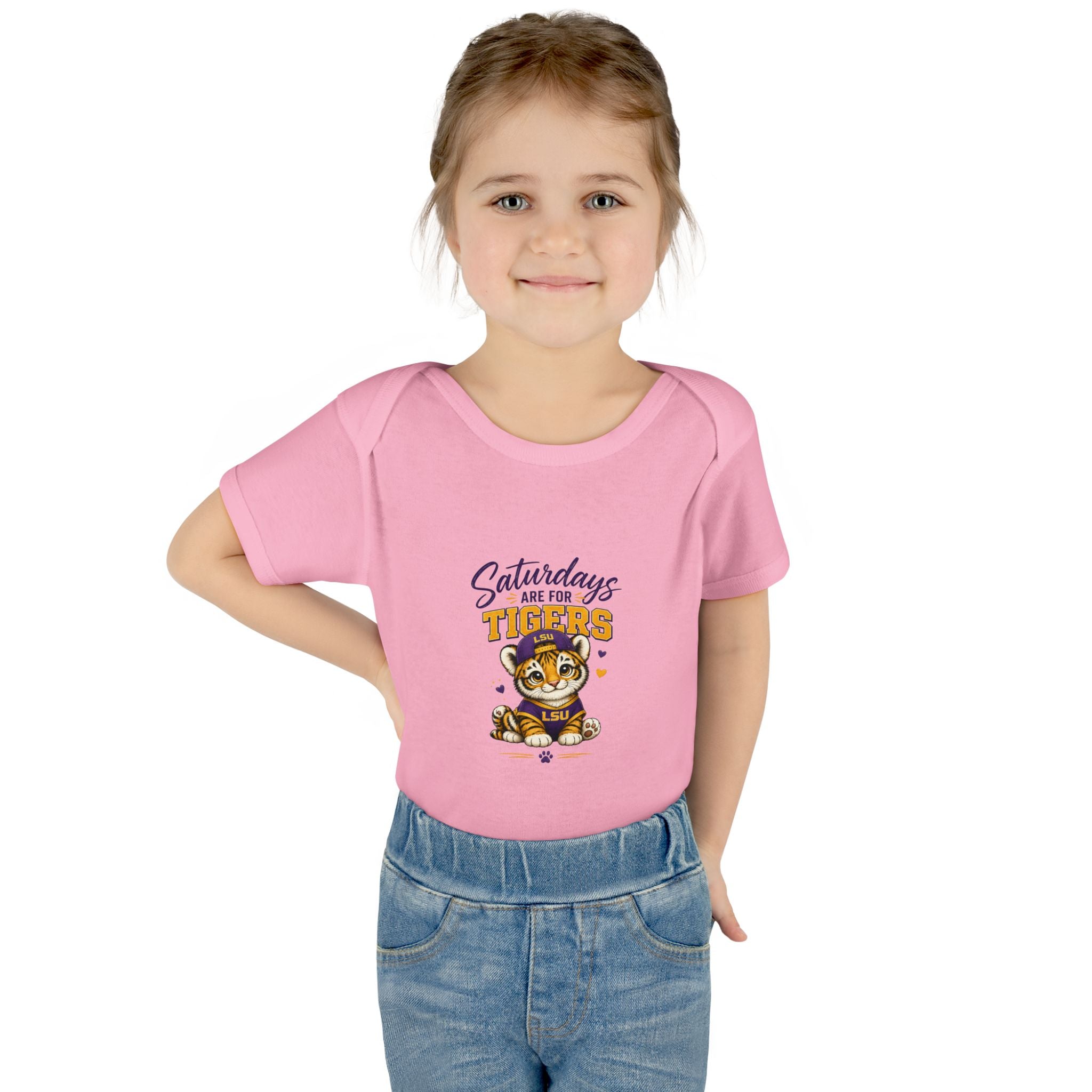 Saturdays Are for Tigers Baby Boy Bodysuit | LSU Baby Outfit | Purple Gold Football Baby Onesie | Game Day Infant Gift