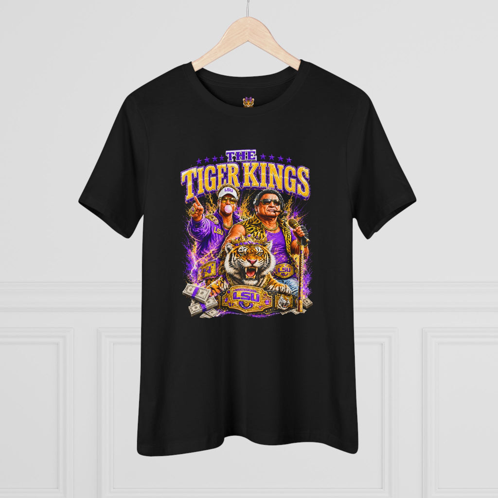 Funny Tiger Kings Coach Shirt | Purple Gold Football Fan Tee | Louisiana Game Day Shirt | Coach Parody Shirt | Bella Canvas 6400