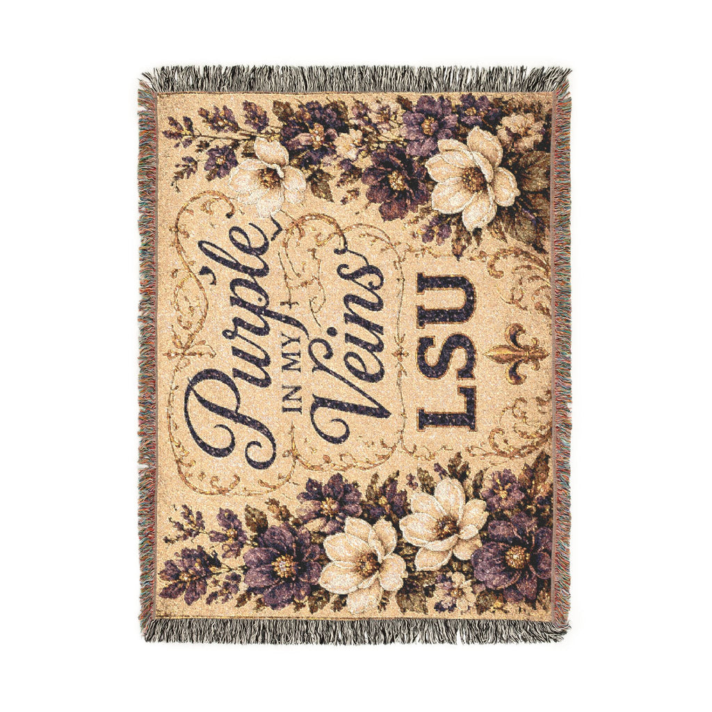 LSU Tiger Collage Woven Blanket | Collegiate Tiger Throw