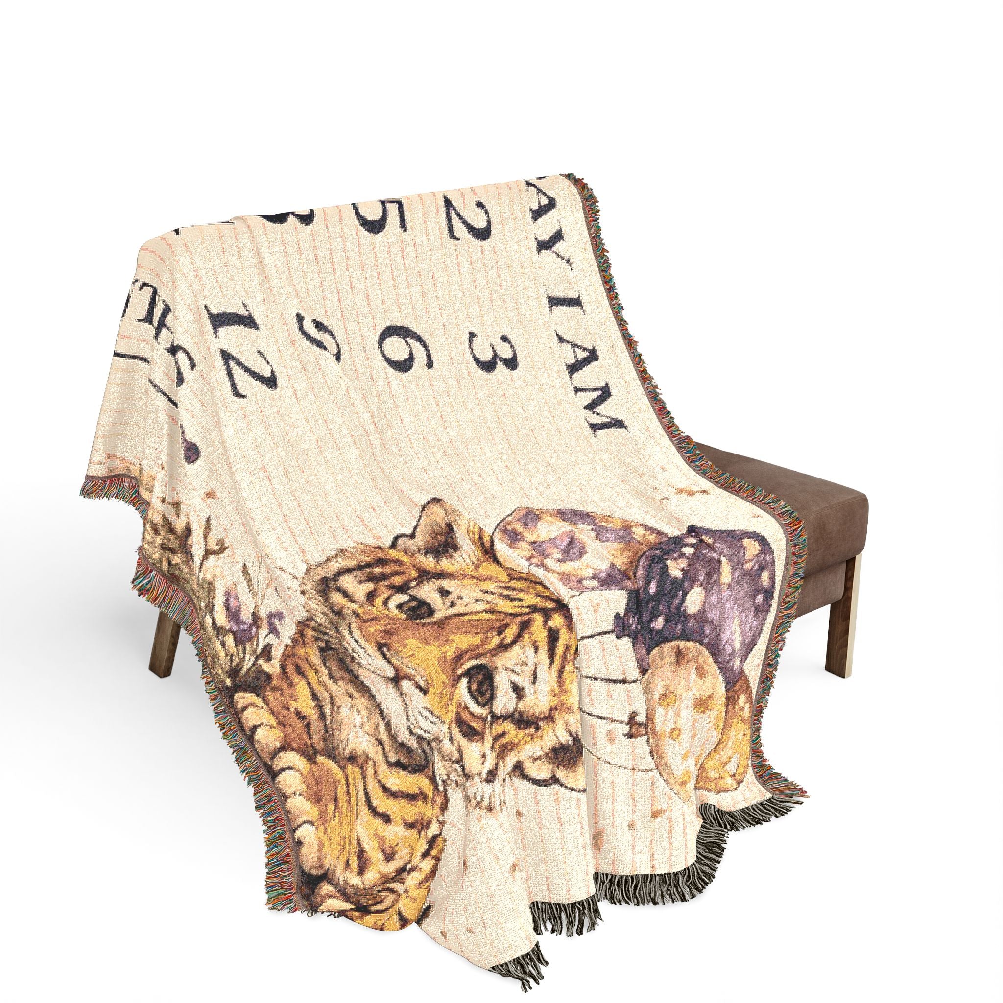 LSU Baby Milestone Blanket, Tiger Nursery Blanket, Baby Month Photo Blanket, Tiger Baby Shower Gift, Woven Cotton Throw
