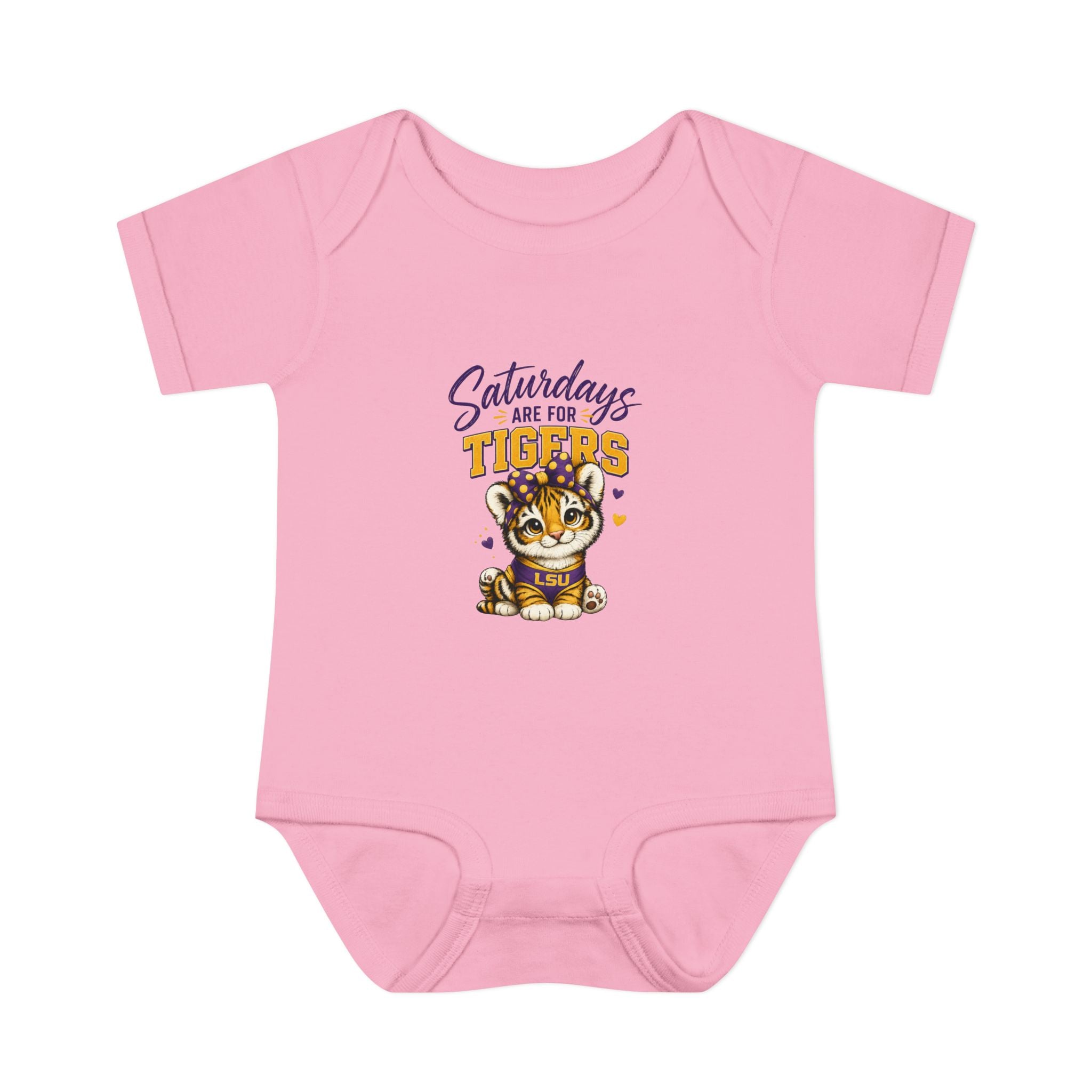 Princess Tiger Baby Bodysuit | LSU Baby Girl Outfit | Purple Gold Tiger Onesie | Baby Shower Gift | Football Baby Clothes