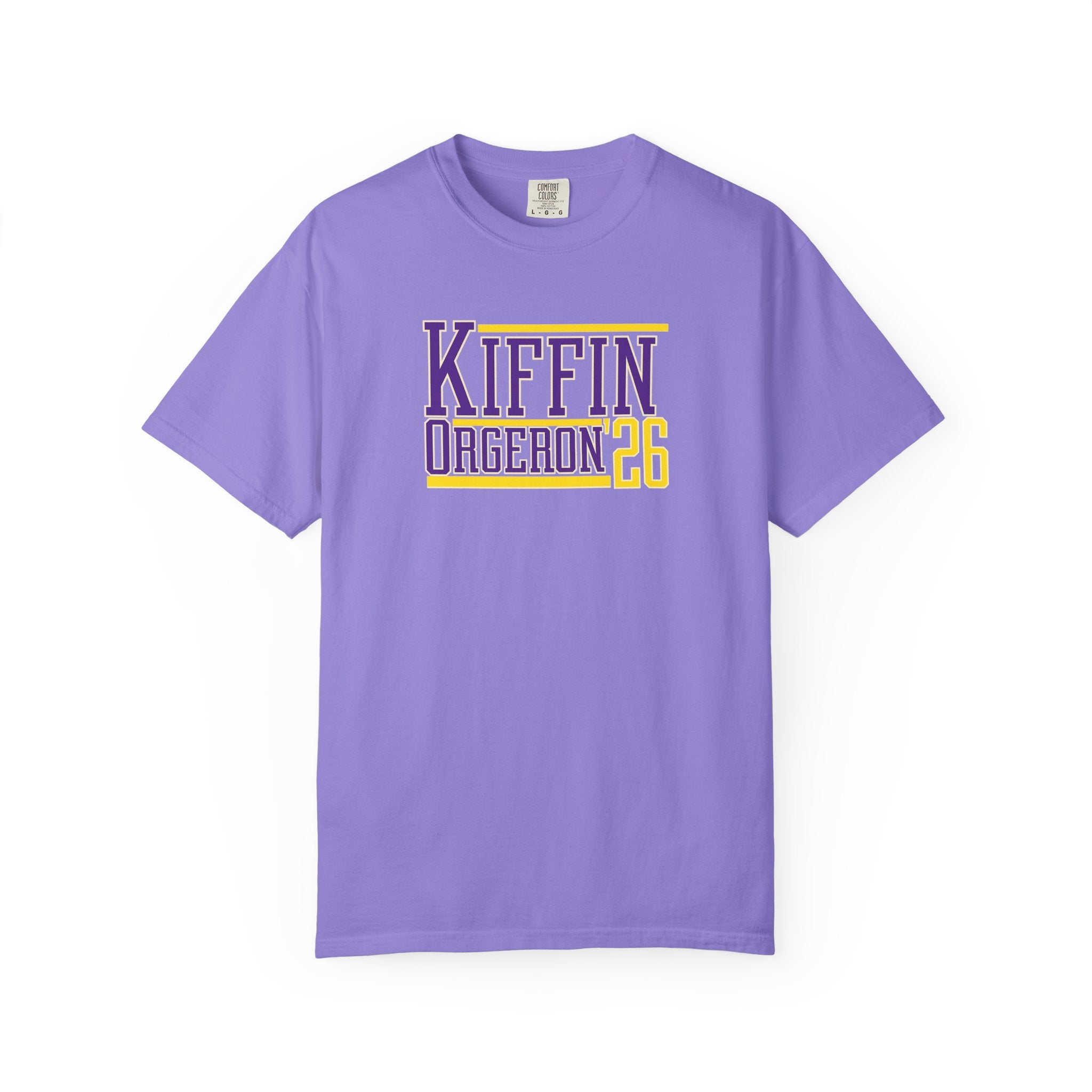 Kiffin Orgeron 26 Graphic T-Shirt — Purple & Gold Sports Tribute