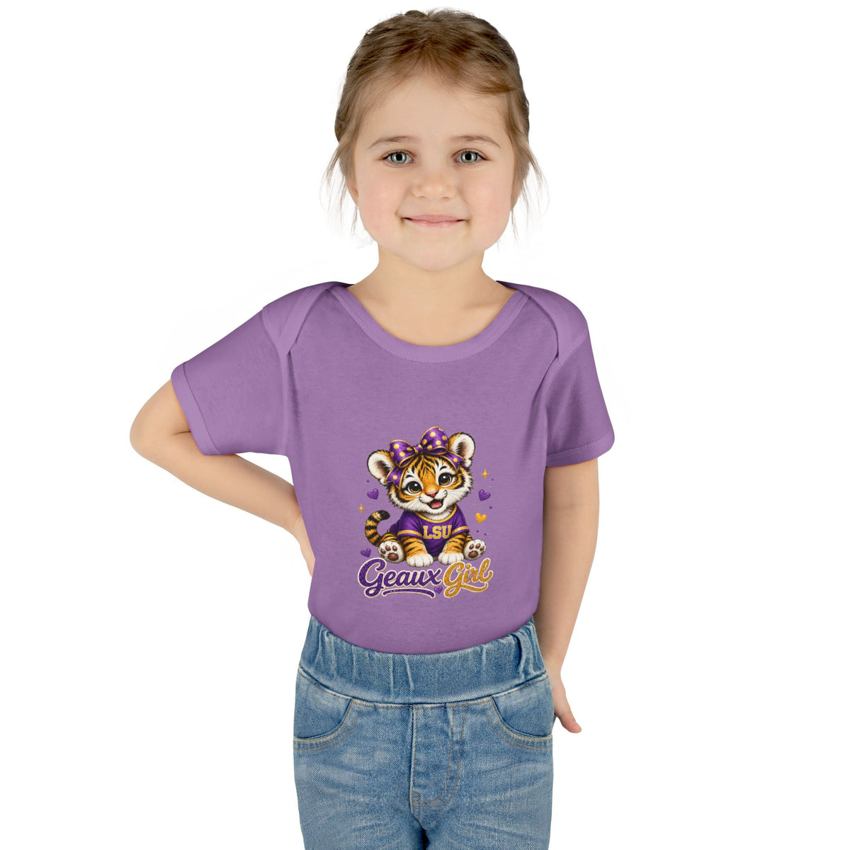 Geaux Girl LSU Tiger Infant Bodysuit — LSU Inspired Baby Announcement