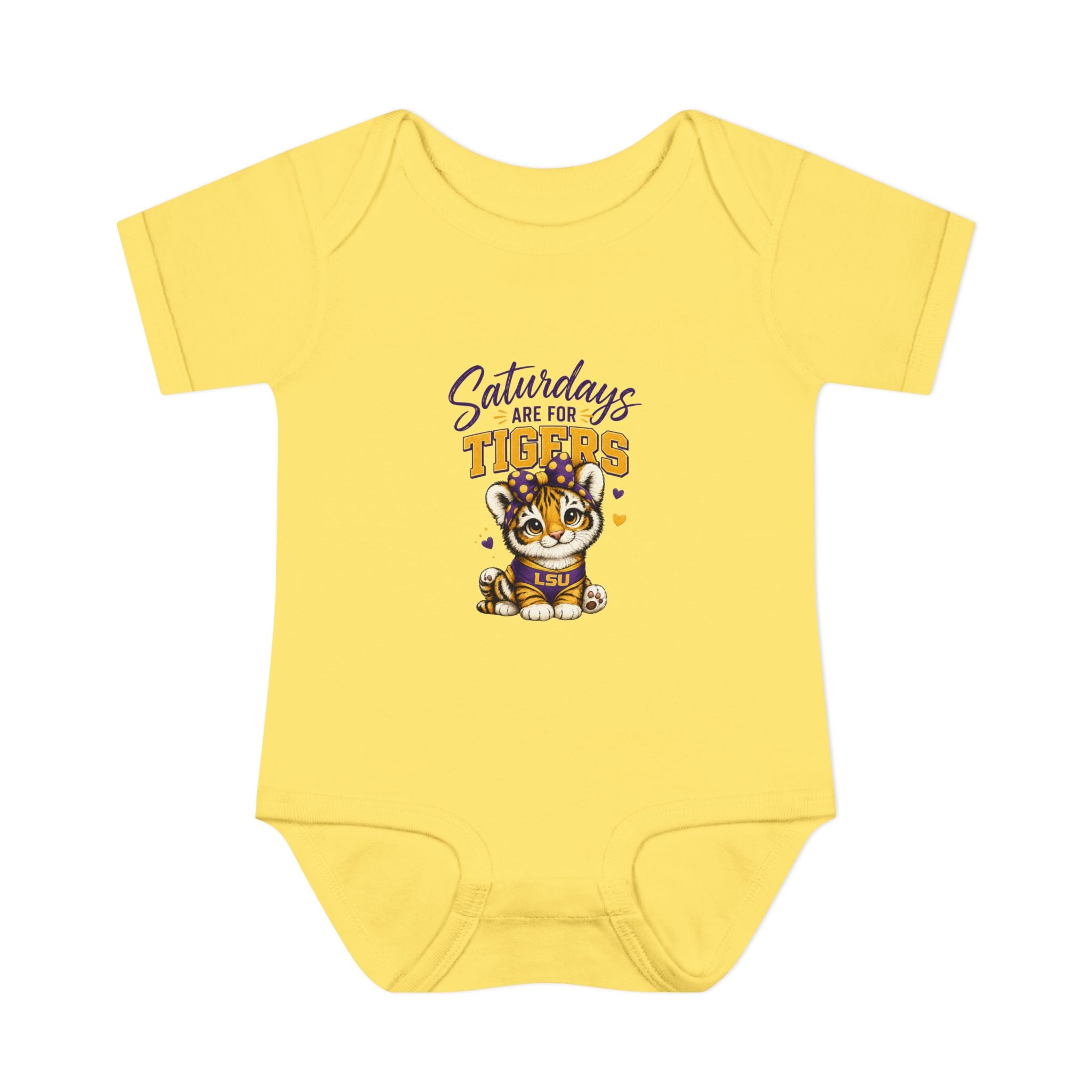 Princess Tiger Baby Bodysuit | LSU Baby Girl Outfit | Purple Gold Tiger Onesie | Baby Shower Gift | Football Baby Clothes