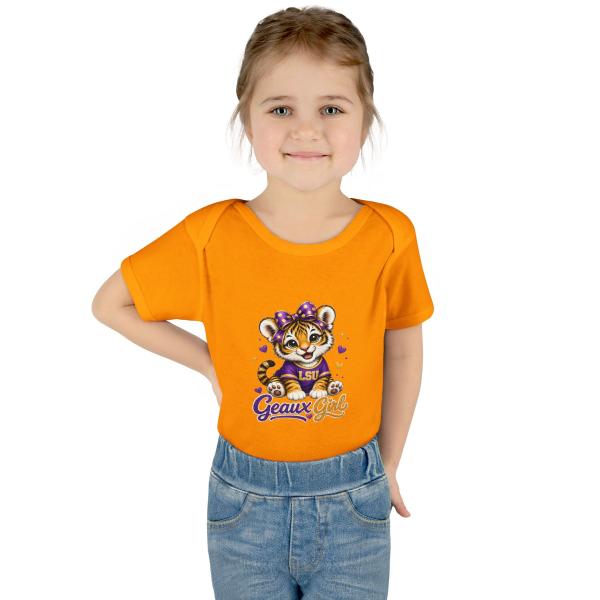 Geaux Girl LSU Tiger Infant Bodysuit — LSU Inspired Baby Announcement