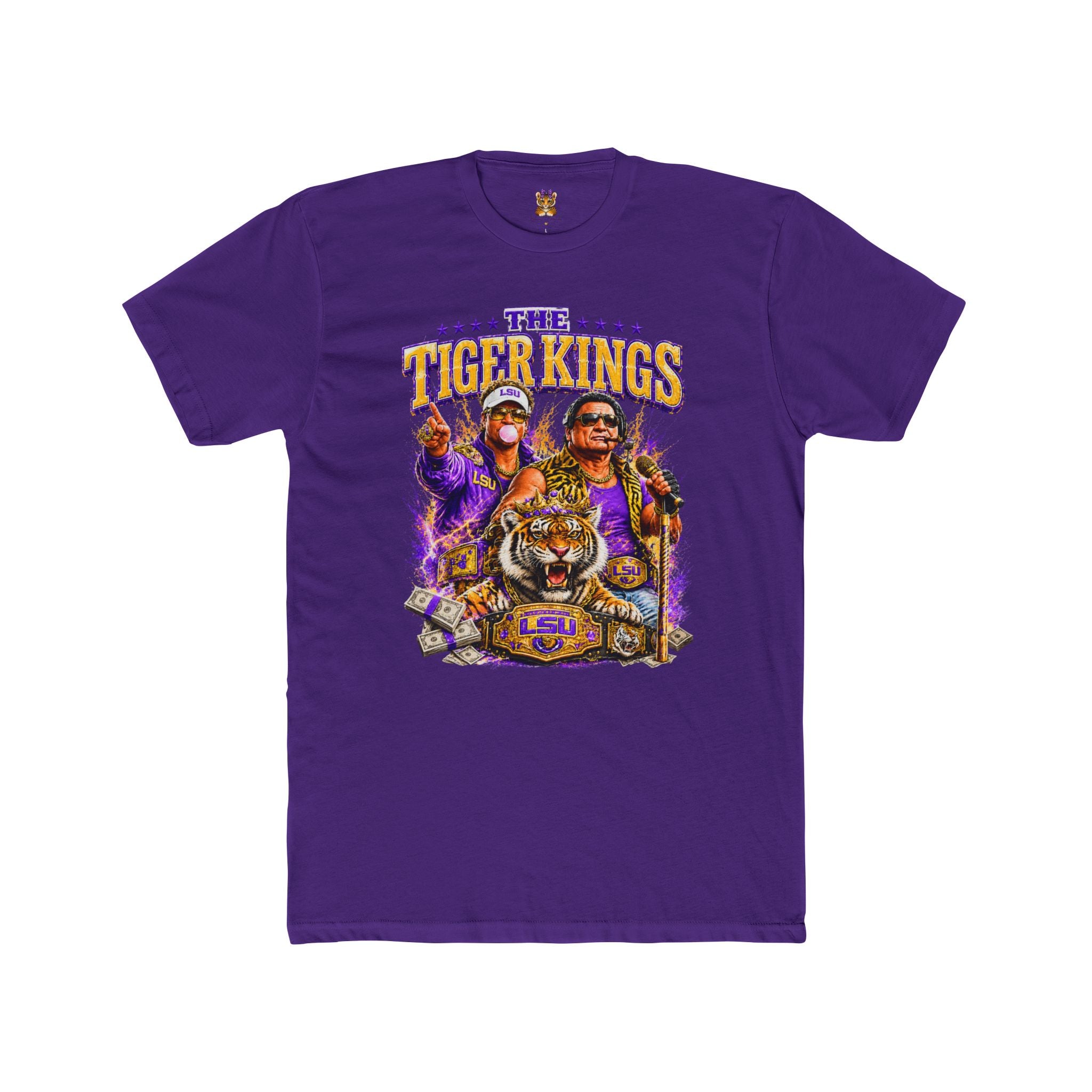 Funny Tiger Kings Coach Shirt | Purple Gold Football Fan Tee | Louisiana Game Day Shirt | Coach Parody Shirt