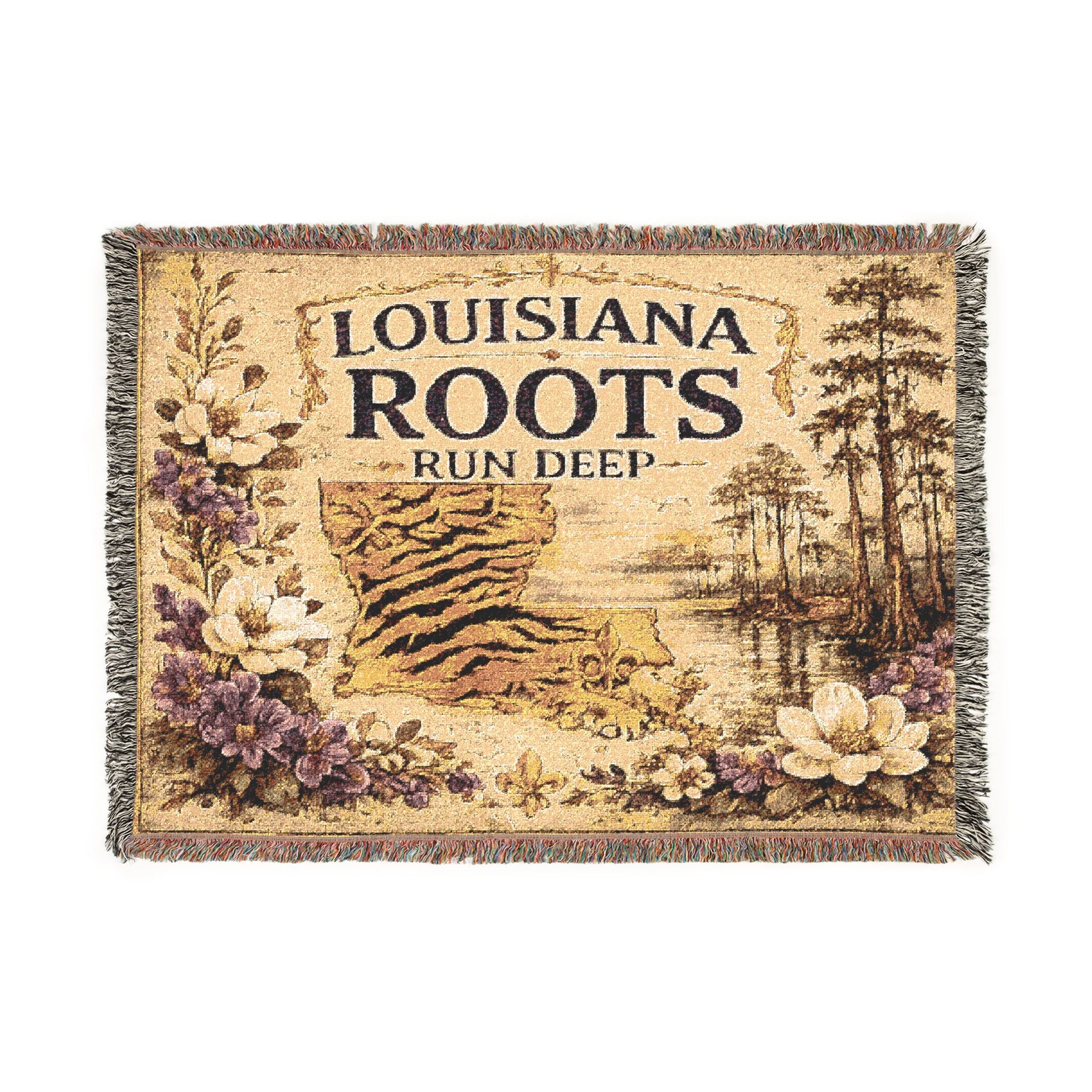 LSU Tiger Collage Woven Blanket | Collegiate Tiger Throw