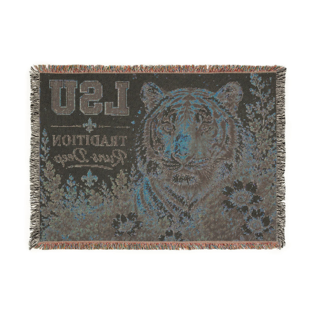 LSU Tiger Woven Blanket | Collegiate Tiger Throw