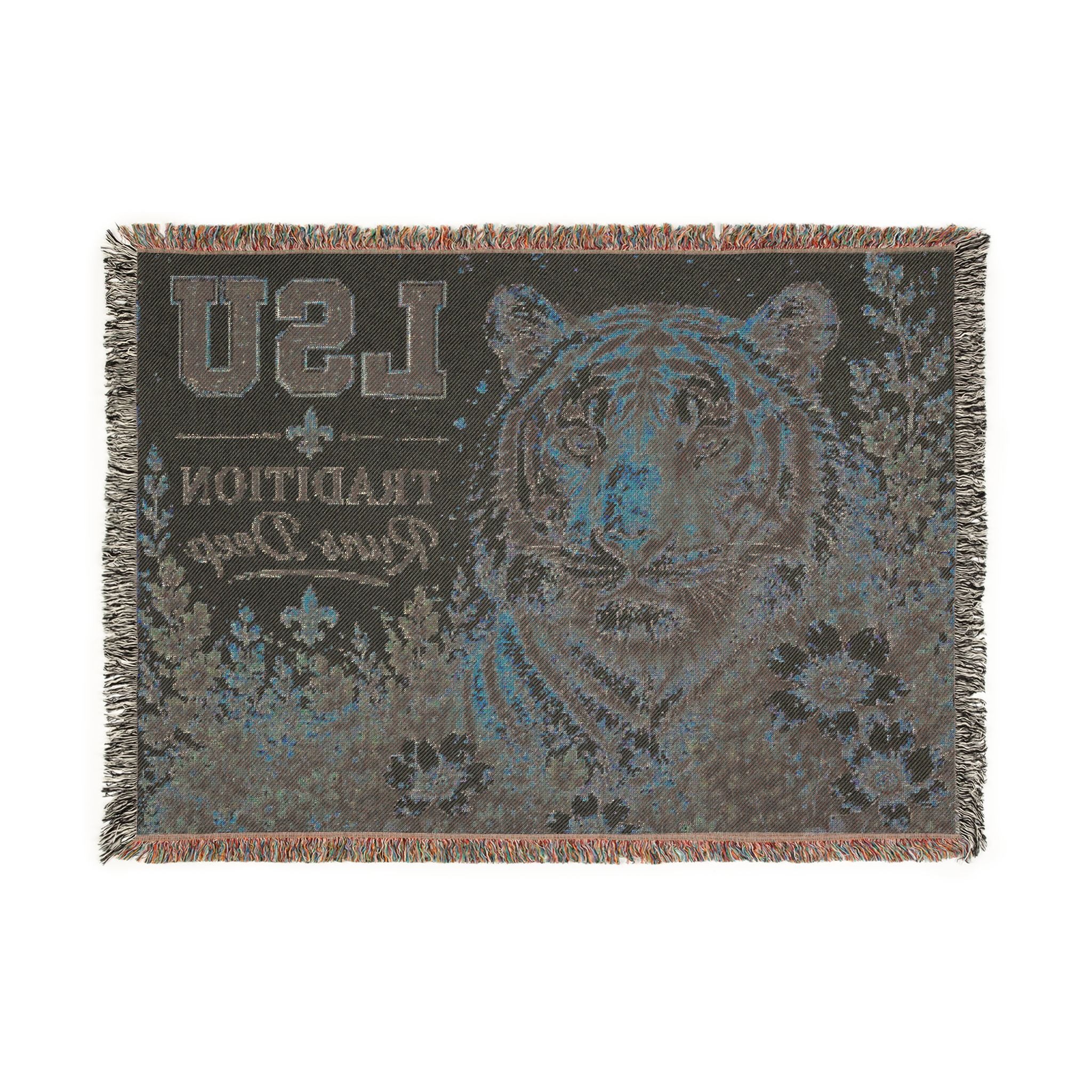 LSU Tiger Woven Blanket | Collegiate Tiger Throw