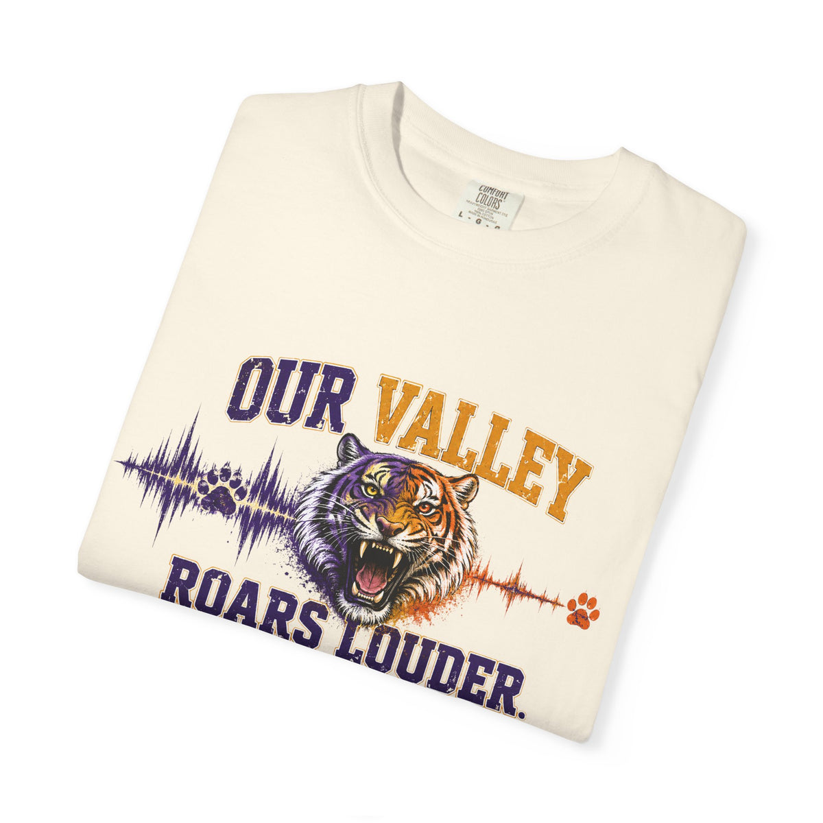 Our Valley Roars Louder Shirt, Death Valley Football Tee, Purple Gold Tiger Fan Shirt, Game Day Comfort Colors 1717 Tee