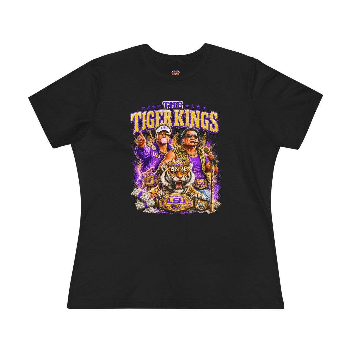 Funny Tiger Kings Coach Shirt | Purple Gold Football Fan Tee | Louisiana Game Day Shirt | Coach Parody Shirt | Bella Canvas 6400 (Copy)