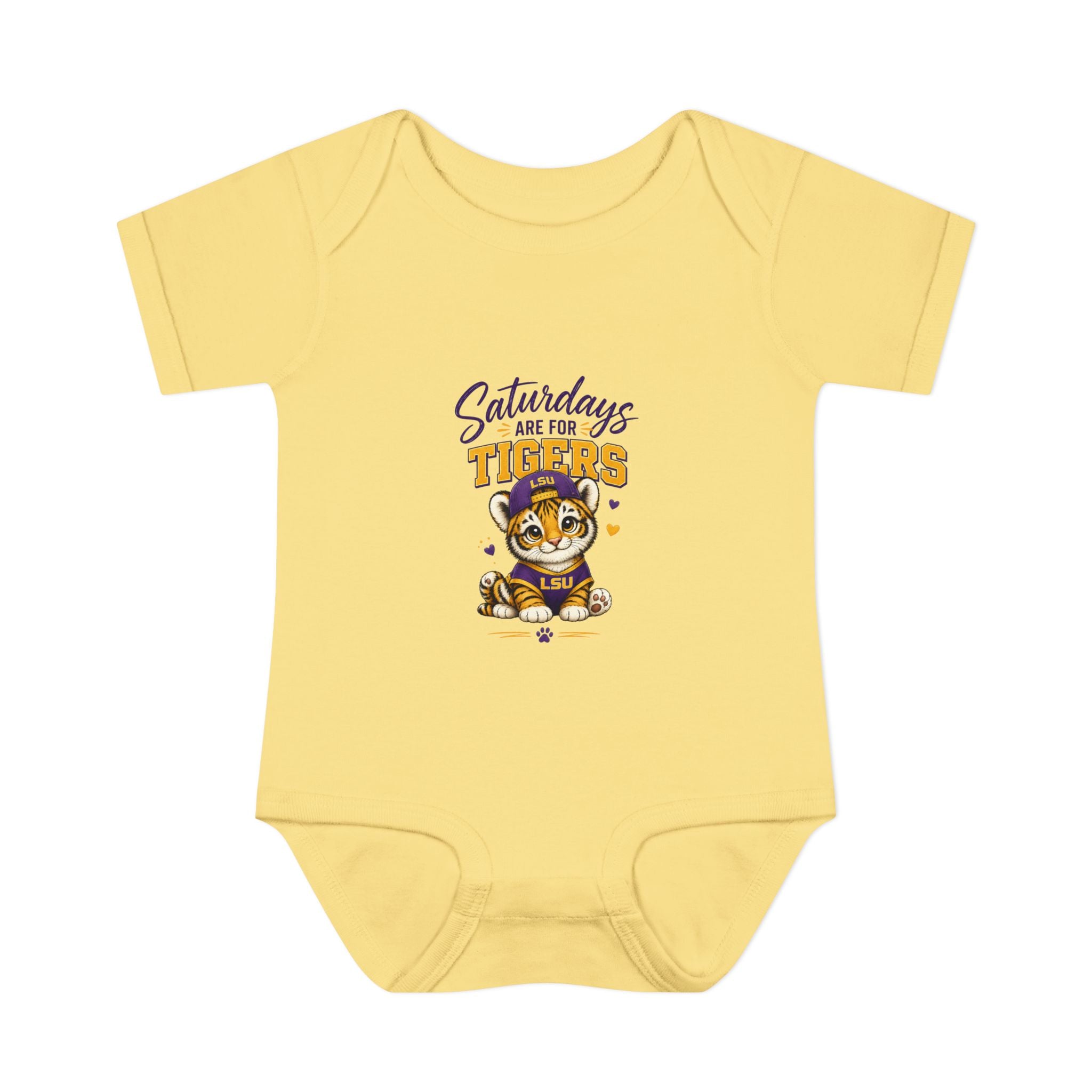 Saturdays Are for Tigers Baby Boy Bodysuit | LSU Baby Outfit | Purple Gold Football Baby Onesie | Game Day Infant Gift