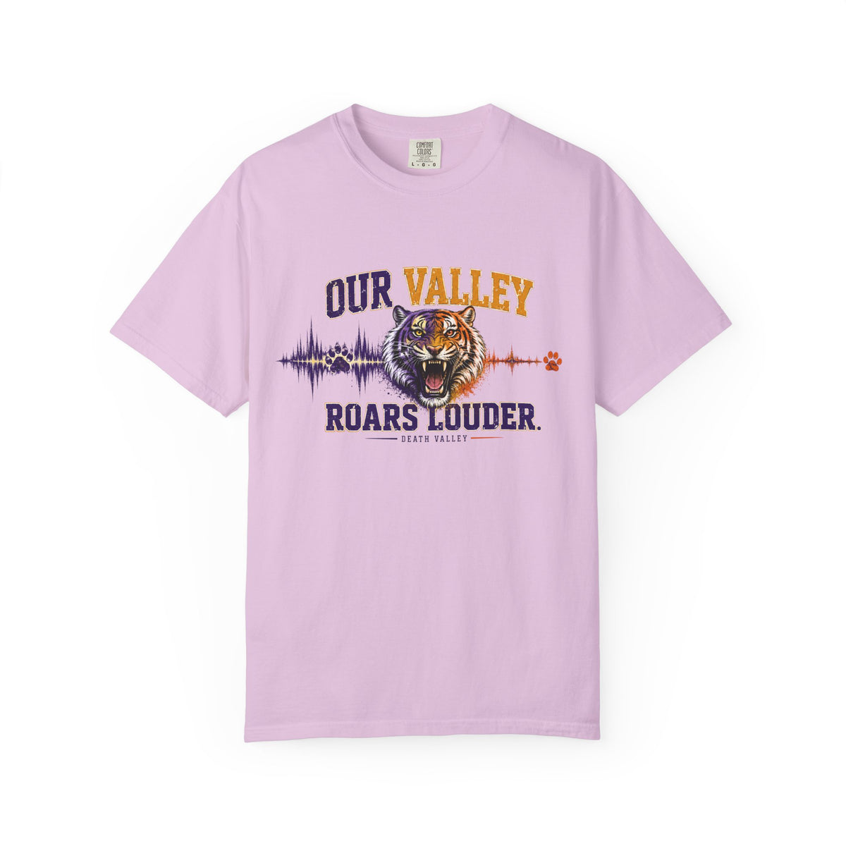 Our Valley Roars Louder Shirt, Death Valley Football Tee, Purple Gold Tiger Fan Shirt, Game Day Comfort Colors 1717 Tee