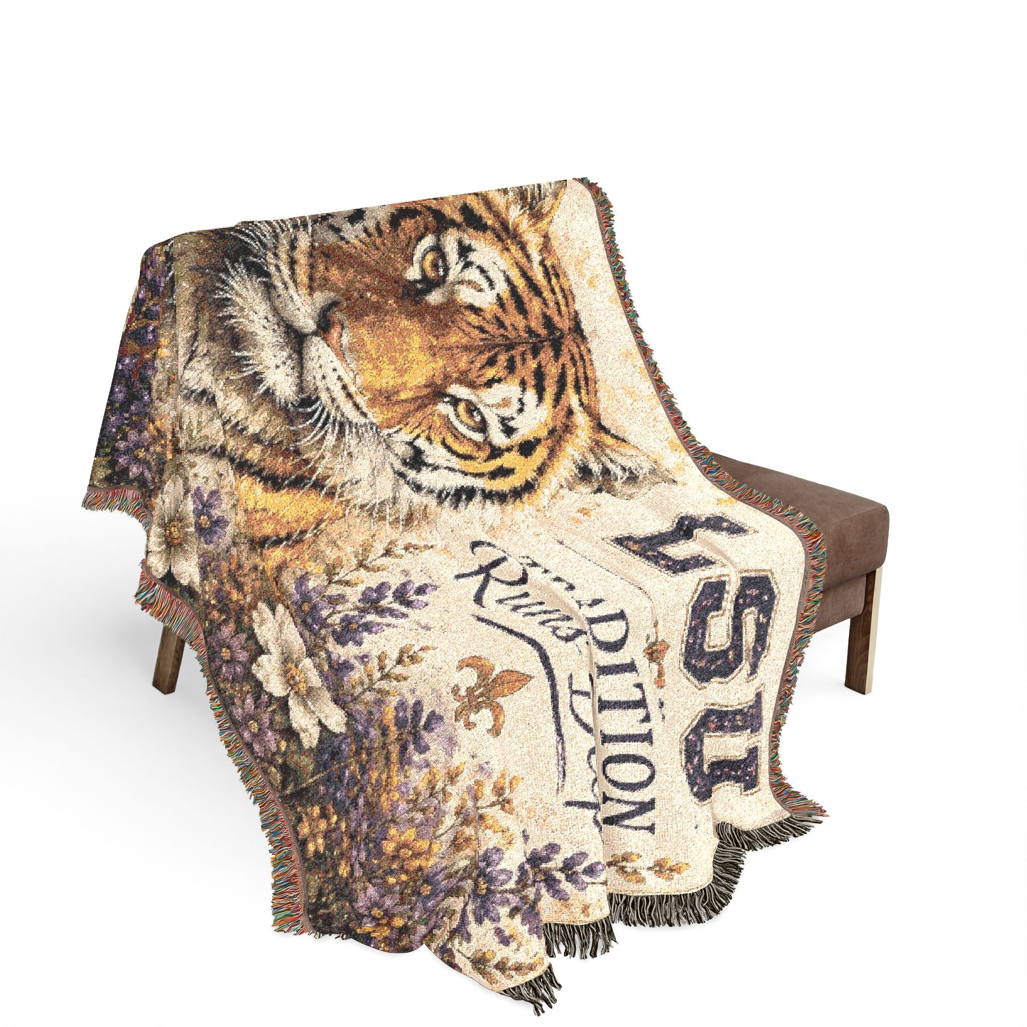 LSU Tiger Woven Blanket | Collegiate Tiger Throw