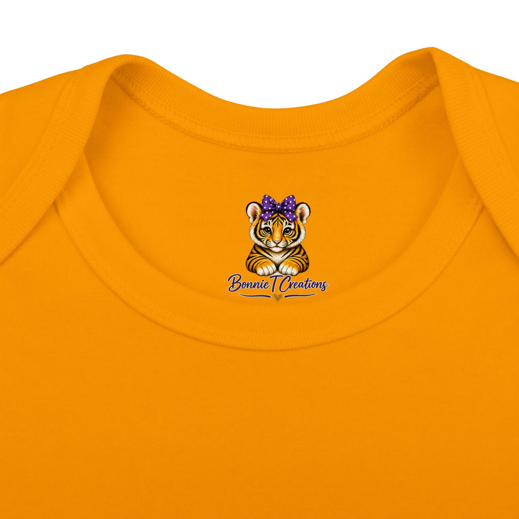 Saturdays Are for Tigers Baby Boy Bodysuit | LSU Baby Outfit | Purple Gold Football Baby Onesie | Game Day Infant Gift