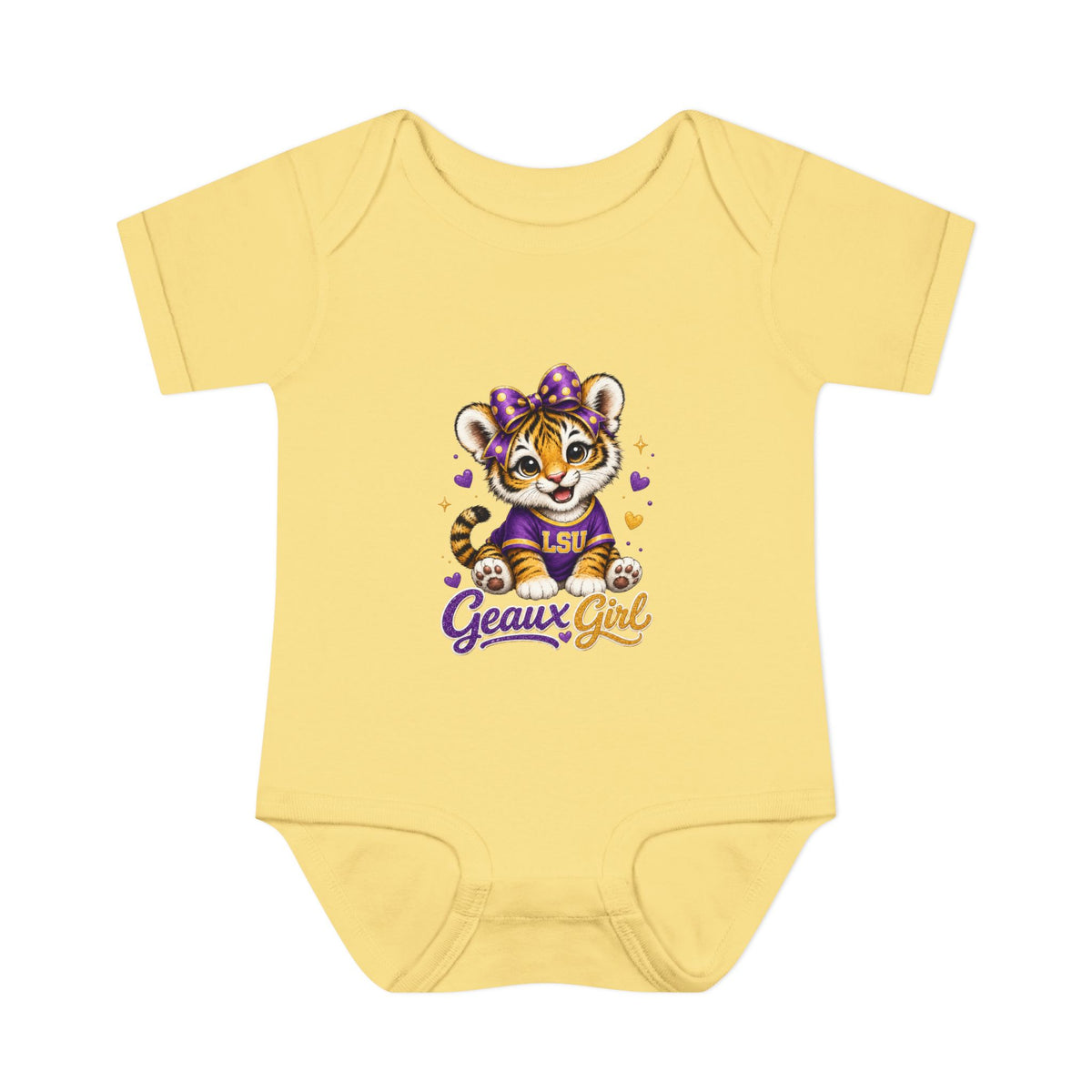 Geaux Girl LSU Tiger Infant Bodysuit — LSU Inspired Baby Announcement