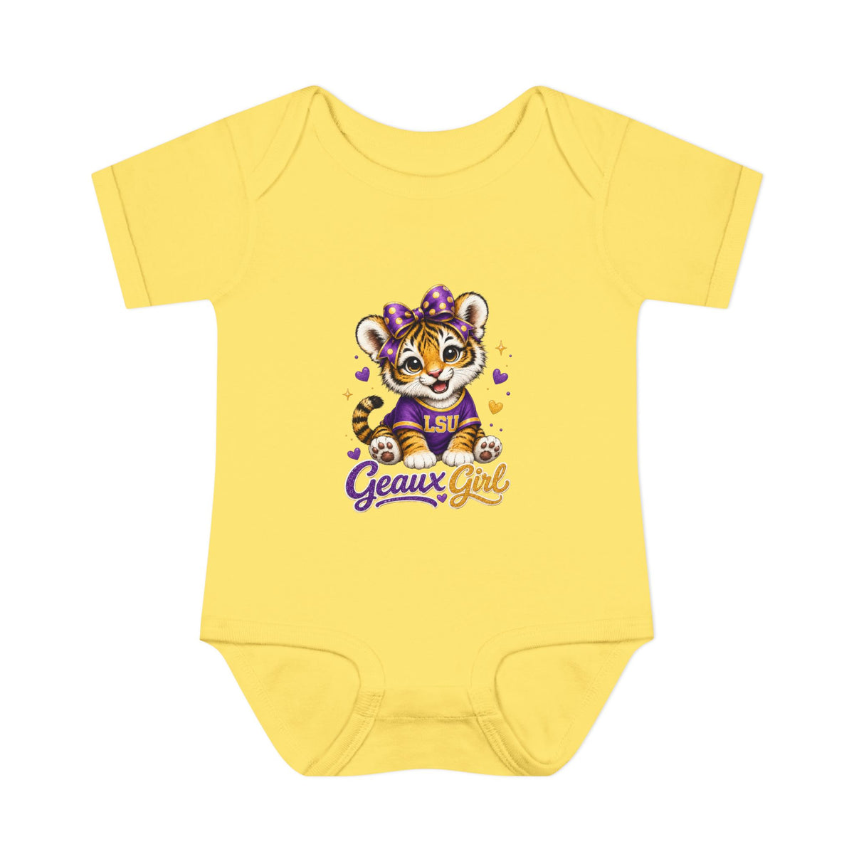 Geaux Girl LSU Tiger Infant Bodysuit — LSU Inspired Baby Announcement