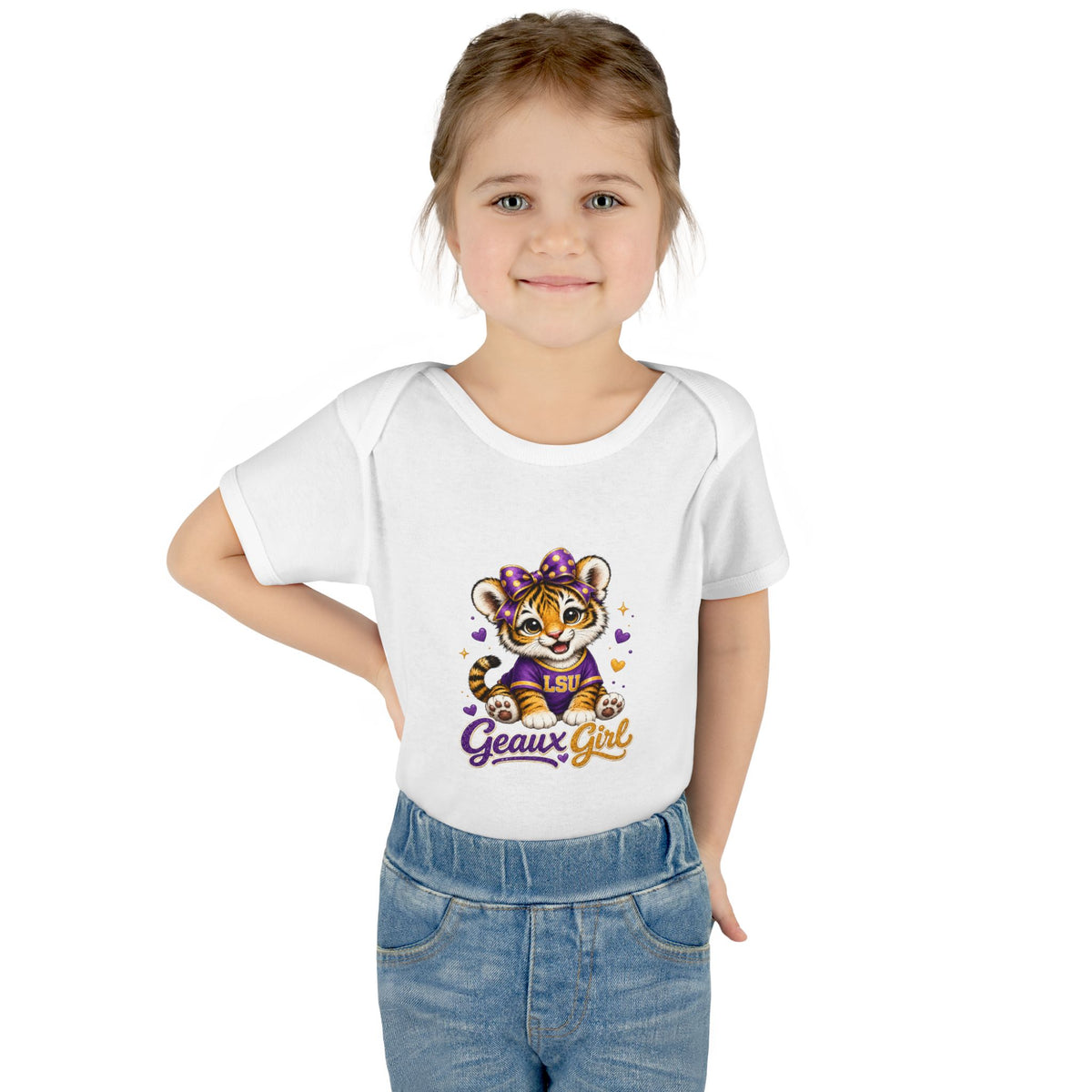 Geaux Girl LSU Tiger Infant Bodysuit — LSU Inspired Baby Announcement