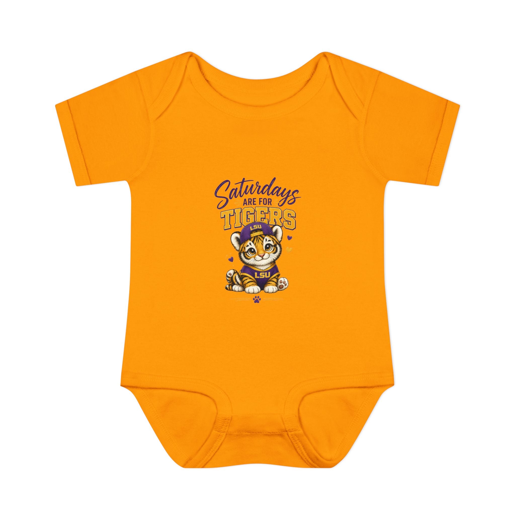Saturdays Are for Tigers Baby Boy Bodysuit | LSU Baby Outfit | Purple Gold Football Baby Onesie | Game Day Infant Gift