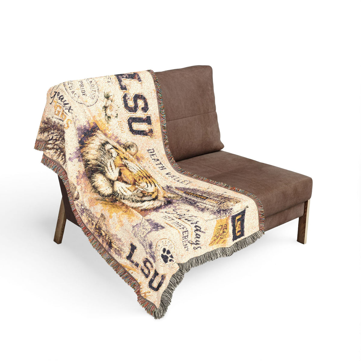 LSU Tiger Woven Blanket | Collegiate Tiger Throw