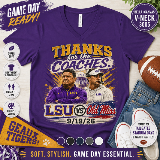 LSU Inspired Shirt | Purple & Gold Tiger Eye Graphic Tee | Louisiana Football Fan Shirt | Game Day Back Print by