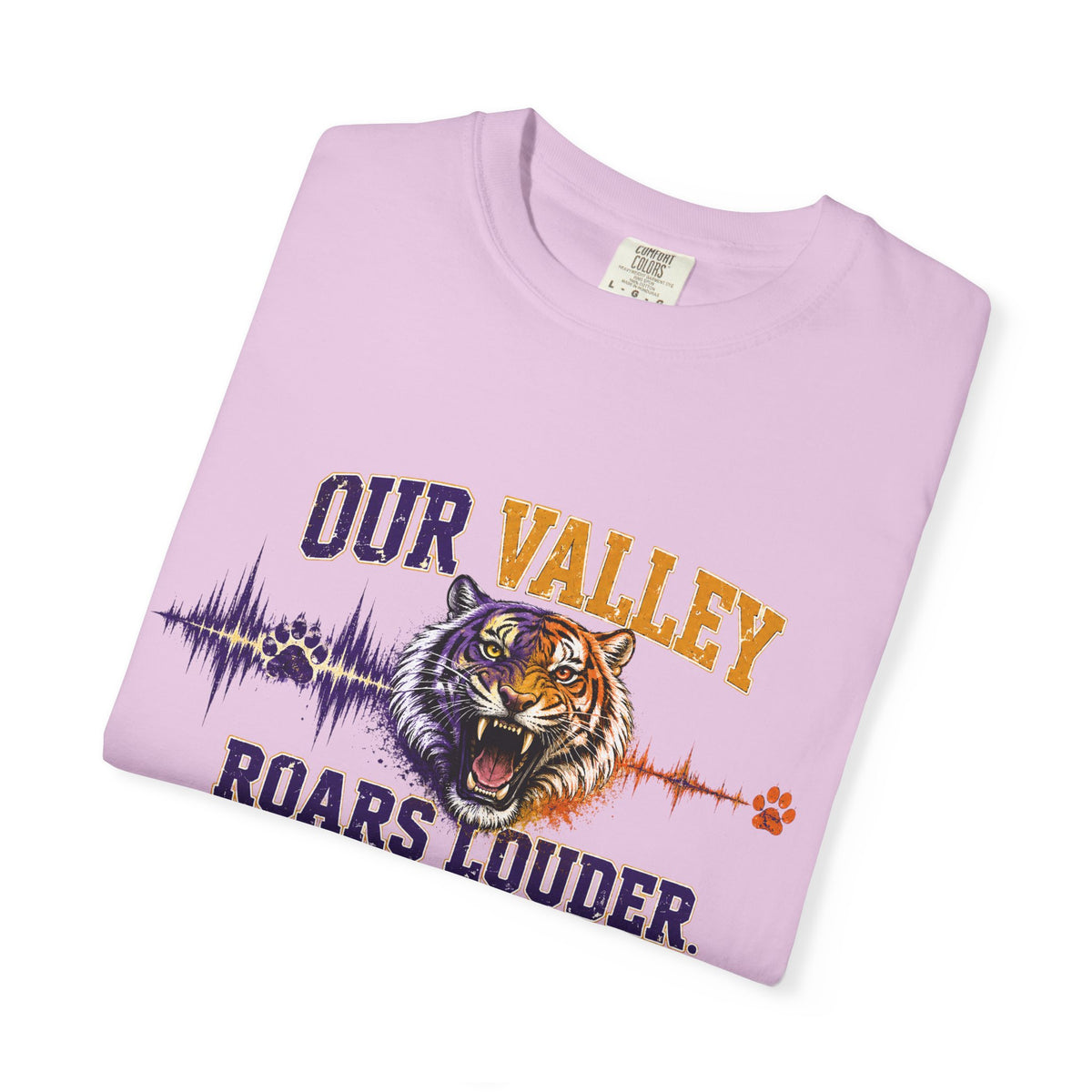 Our Valley Roars Louder Shirt, Death Valley Football Tee, Purple Gold Tiger Fan Shirt, Game Day Comfort Colors 1717 Tee