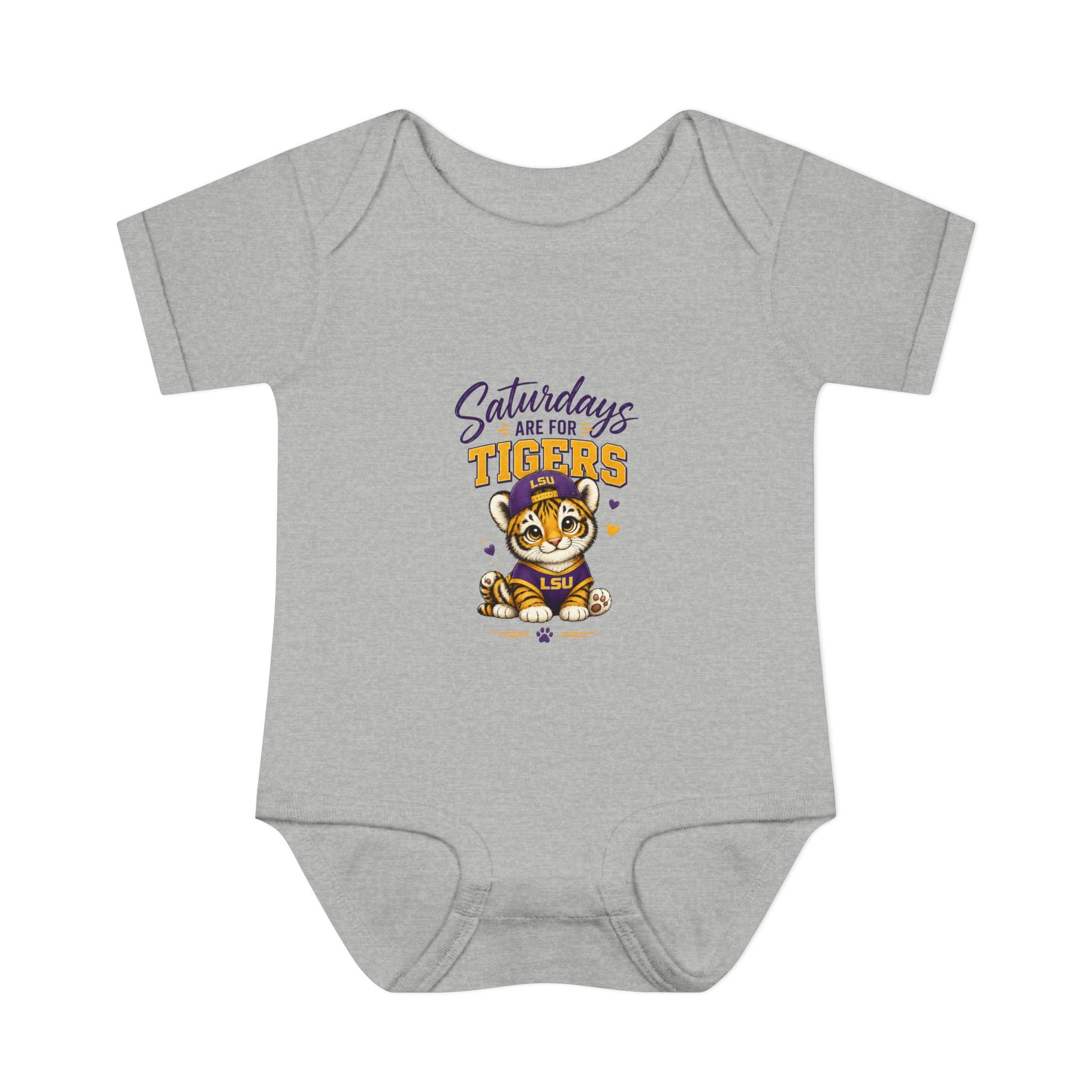 Saturdays Are for Tigers Baby Boy Bodysuit | LSU Baby Outfit | Purple Gold Football Baby Onesie | Game Day Infant Gift