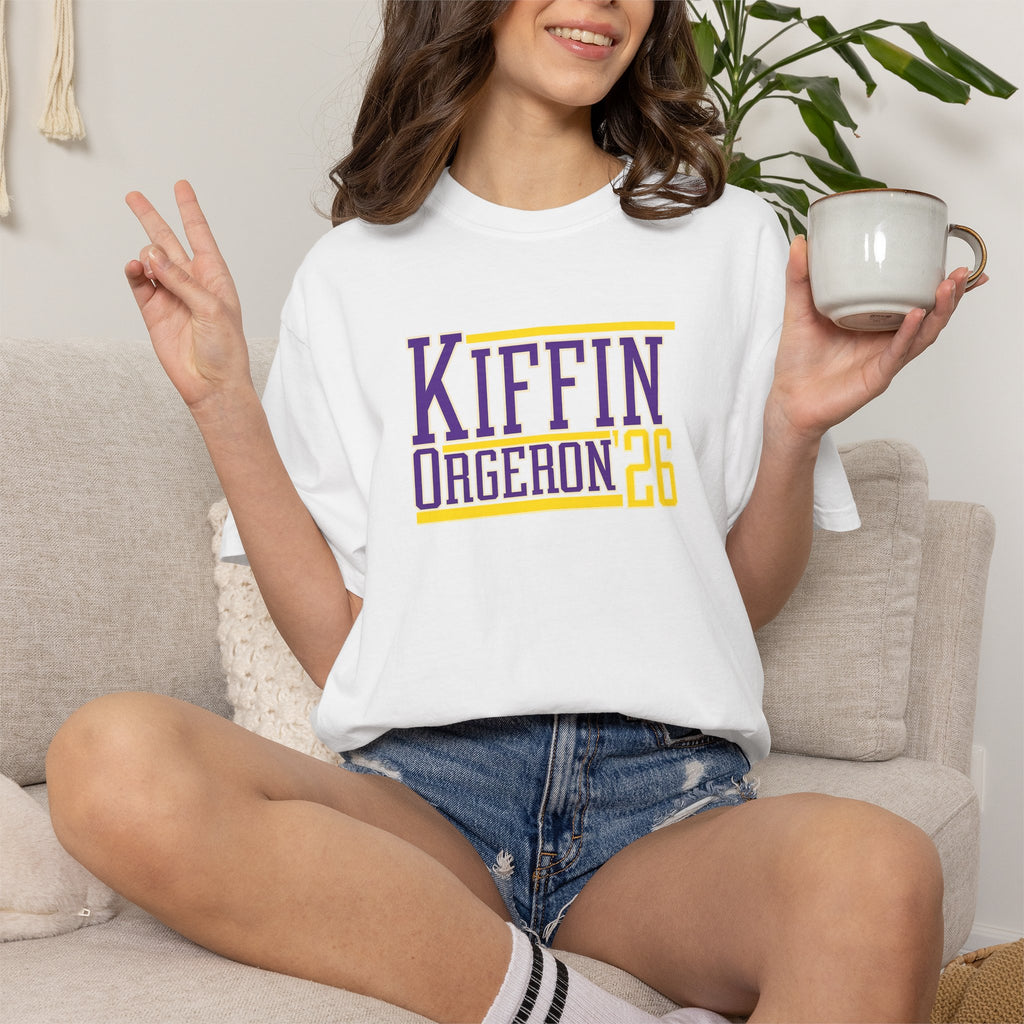 Kiffin Orgeron 26 Graphic T-Shirt — Purple & Gold Sports Tribute