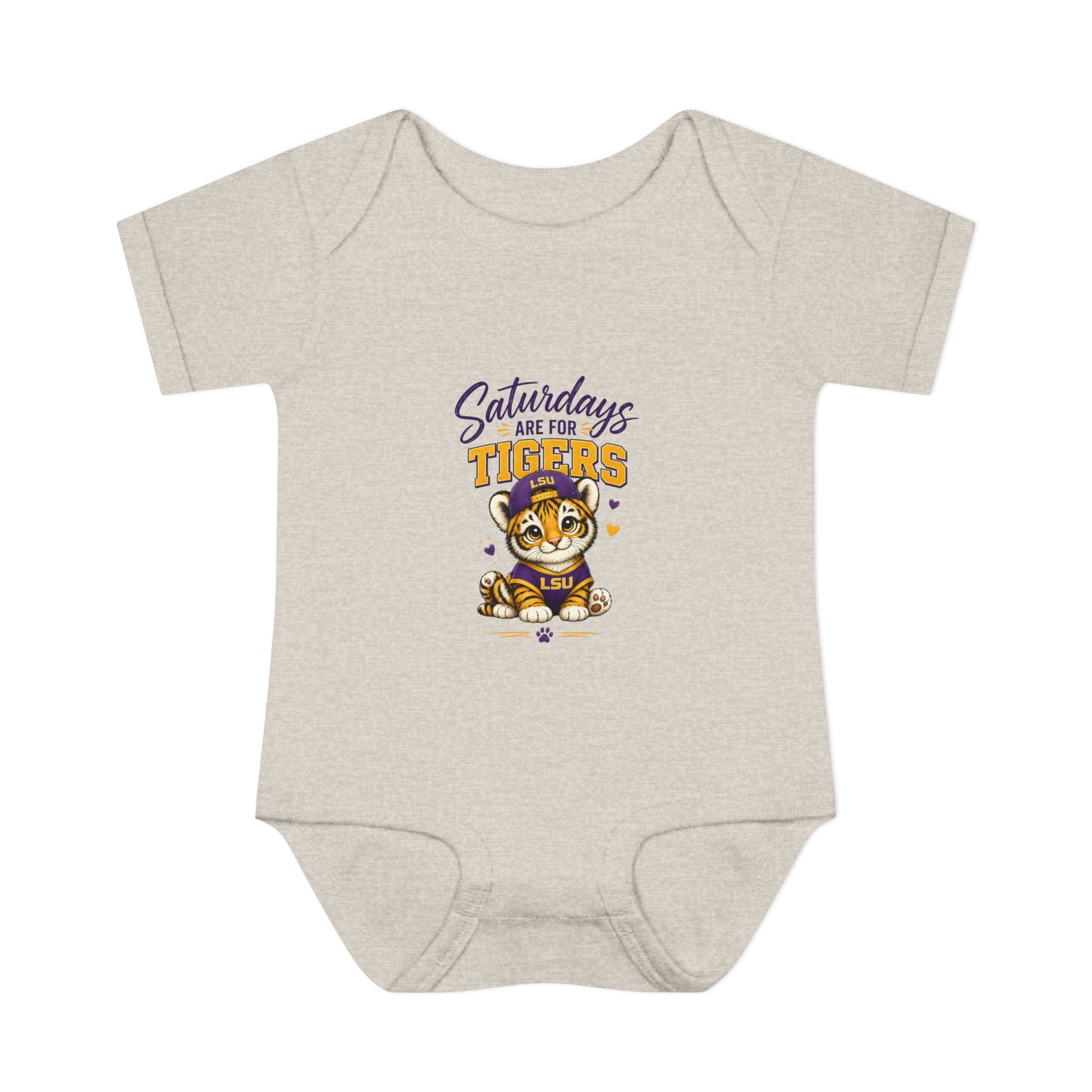 Saturdays Are for Tigers Baby Boy Bodysuit | LSU Baby Outfit | Purple Gold Football Baby Onesie | Game Day Infant Gift