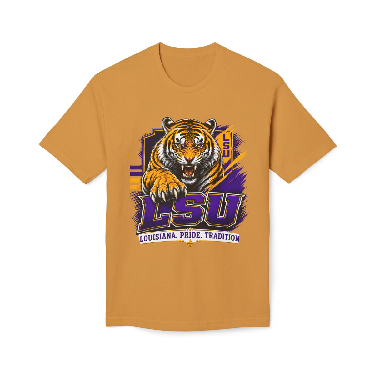 LSU Inspired Shirt | Purple & Gold Tiger Eye Graphic Tee | Louisiana Football Fan Shirt | Game Day Back Print