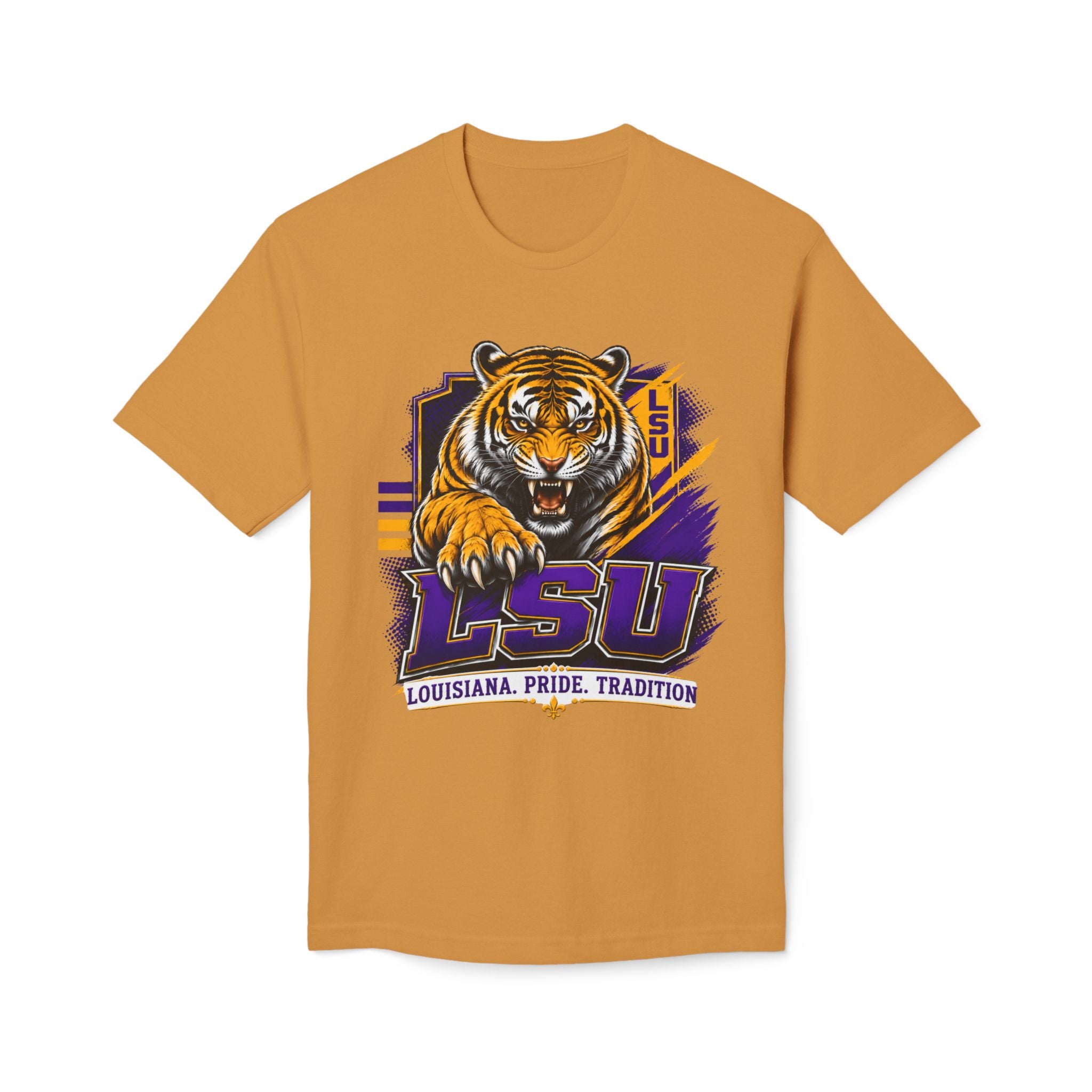 LSU Inspired Shirt | Purple & Gold Tiger Eye Graphic Tee | Louisiana Football Fan Shirt | Game Day Back Print