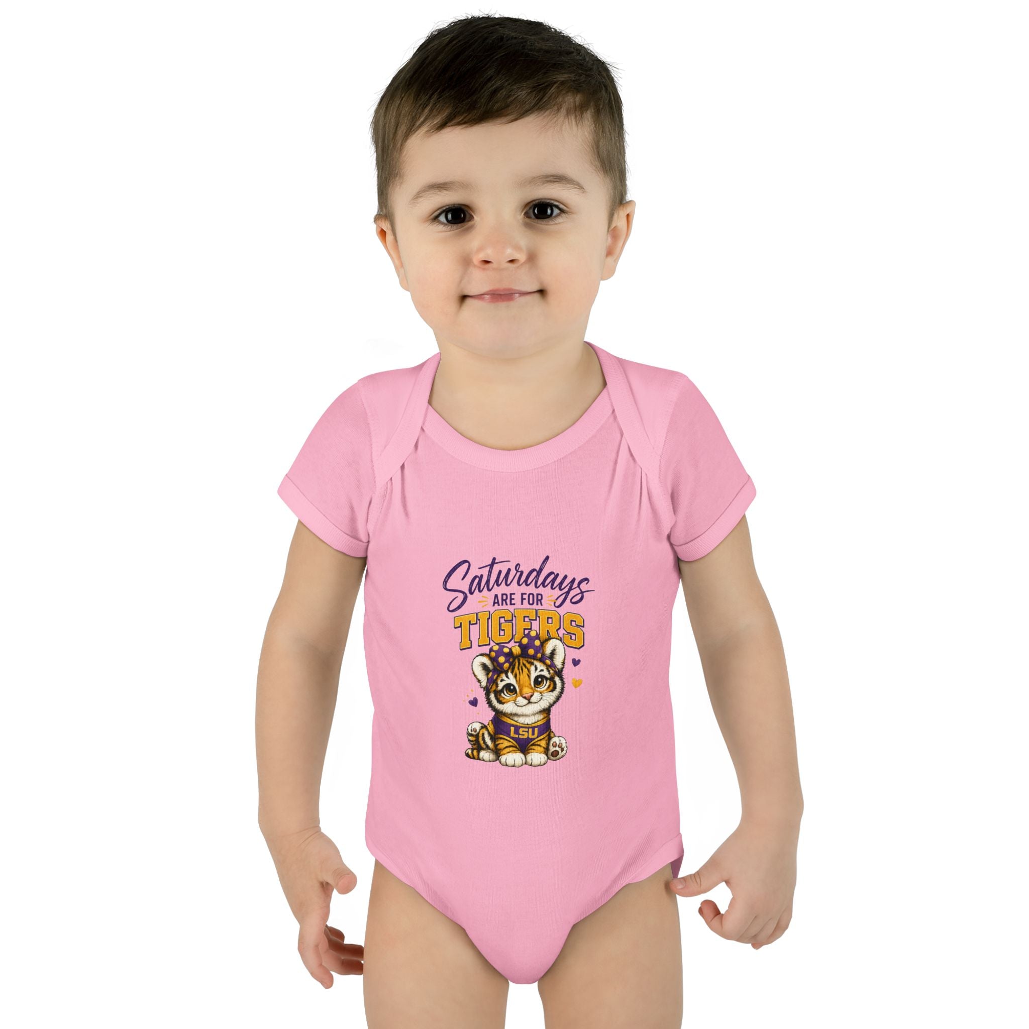 Princess Tiger Baby Bodysuit | LSU Baby Girl Outfit | Purple Gold Tiger Onesie | Baby Shower Gift | Football Baby Clothes