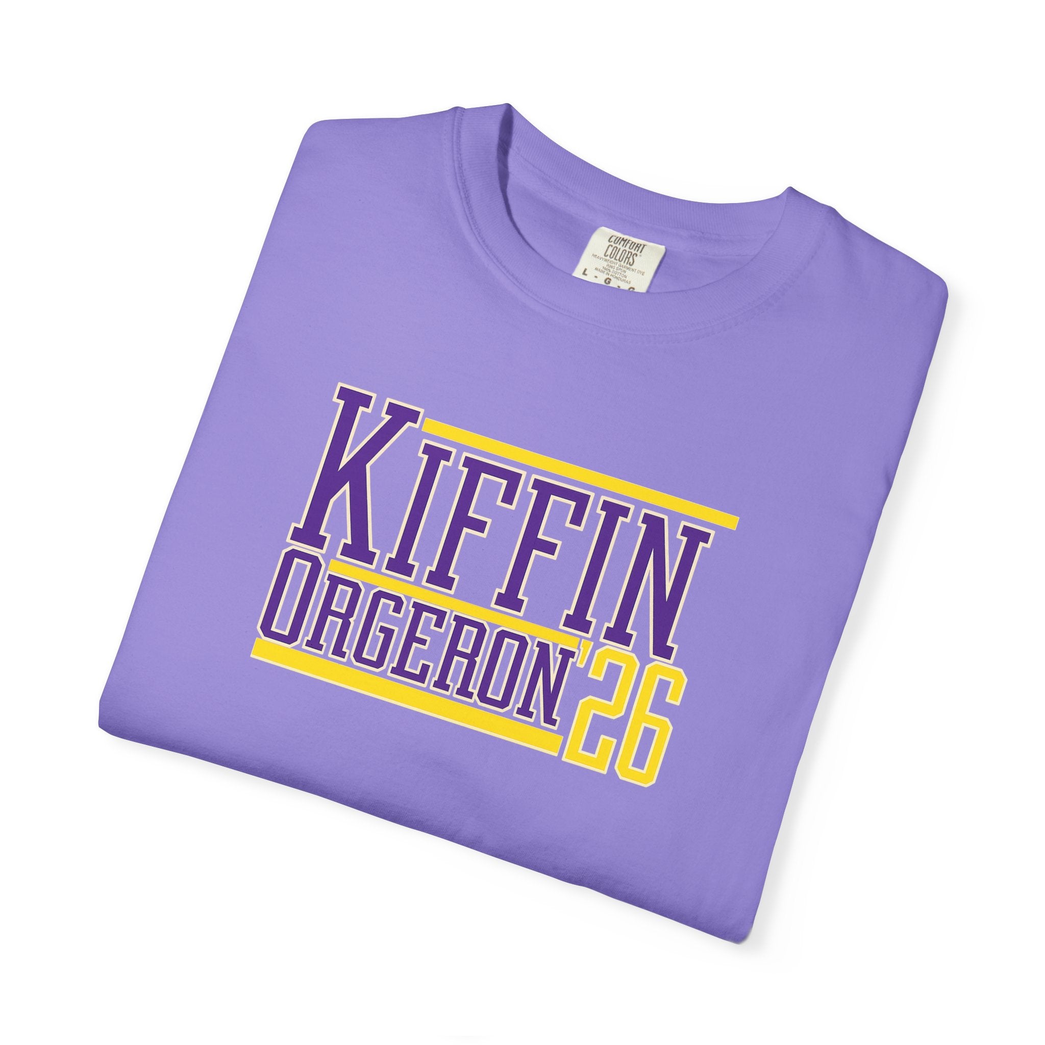 Kiffin Orgeron 26 Graphic T-Shirt — Purple & Gold Sports Tribute