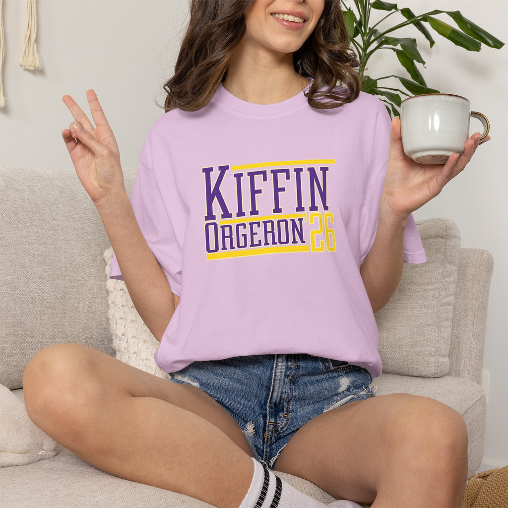 Kiffin Orgeron 26 Graphic T-Shirt — Purple & Gold Sports Tribute