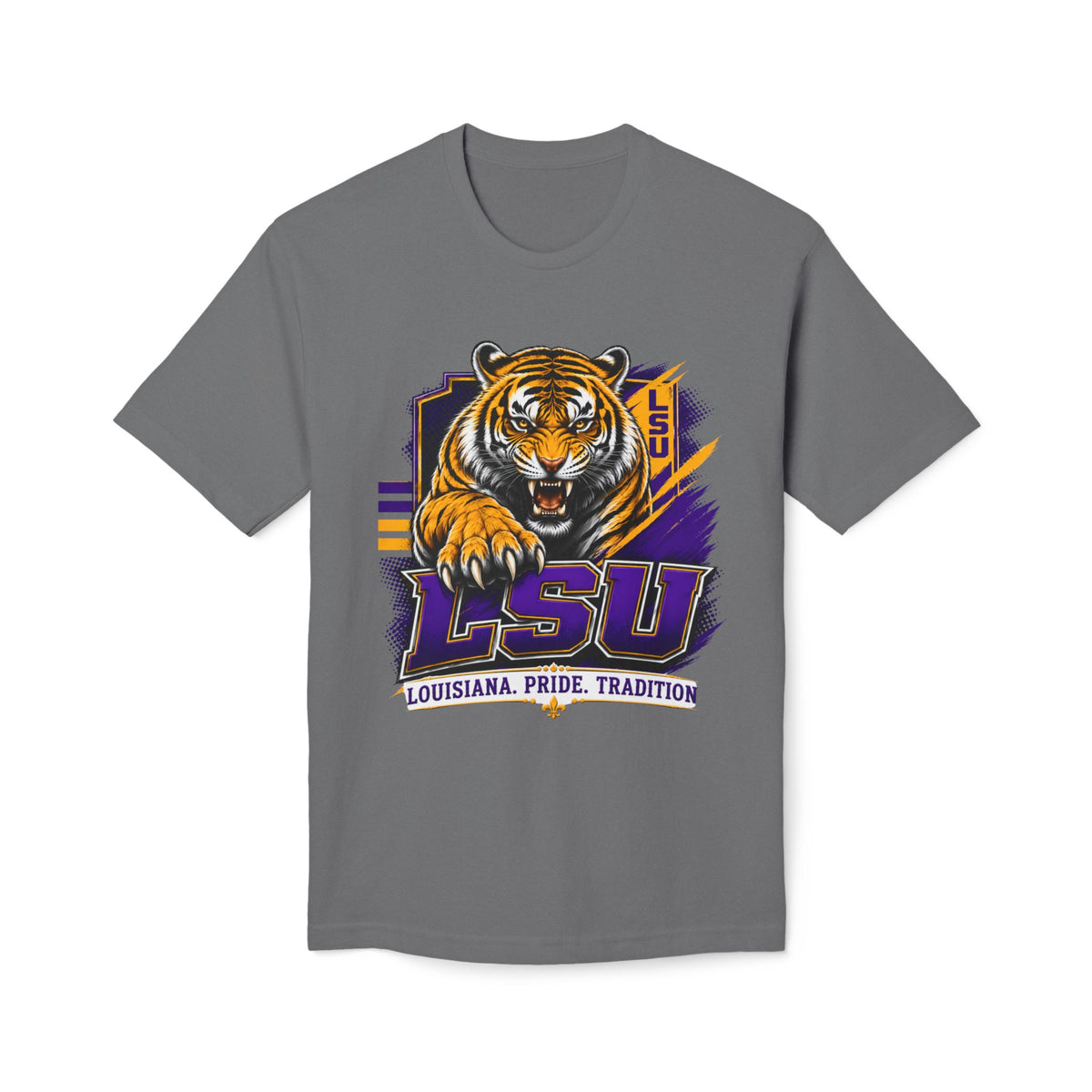 LSU Inspired Shirt | Purple & Gold Tiger Eye Graphic Tee | Louisiana Football Fan Shirt | Game Day Back Print