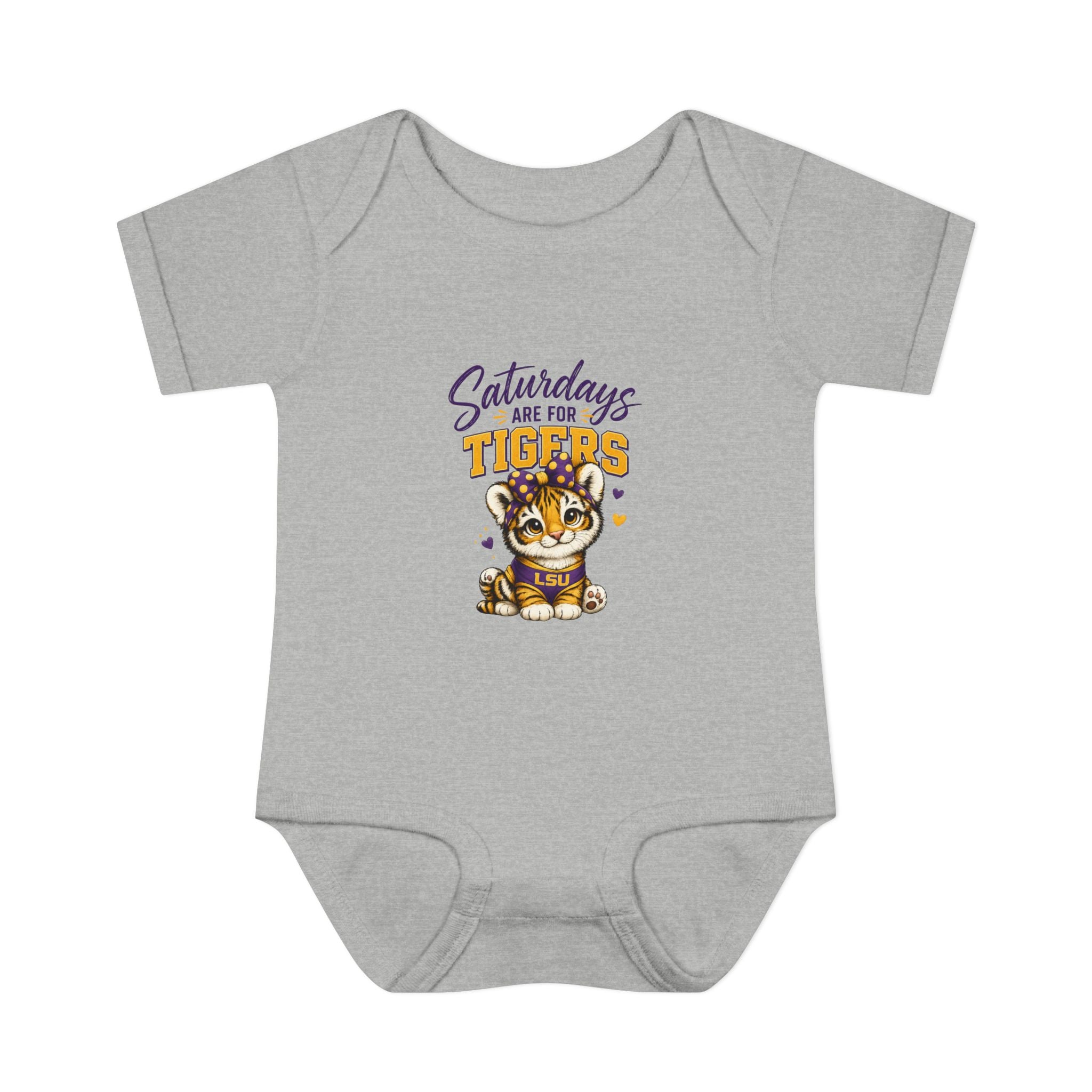 Princess Tiger Baby Bodysuit | LSU Baby Girl Outfit | Purple Gold Tiger Onesie | Baby Shower Gift | Football Baby Clothes