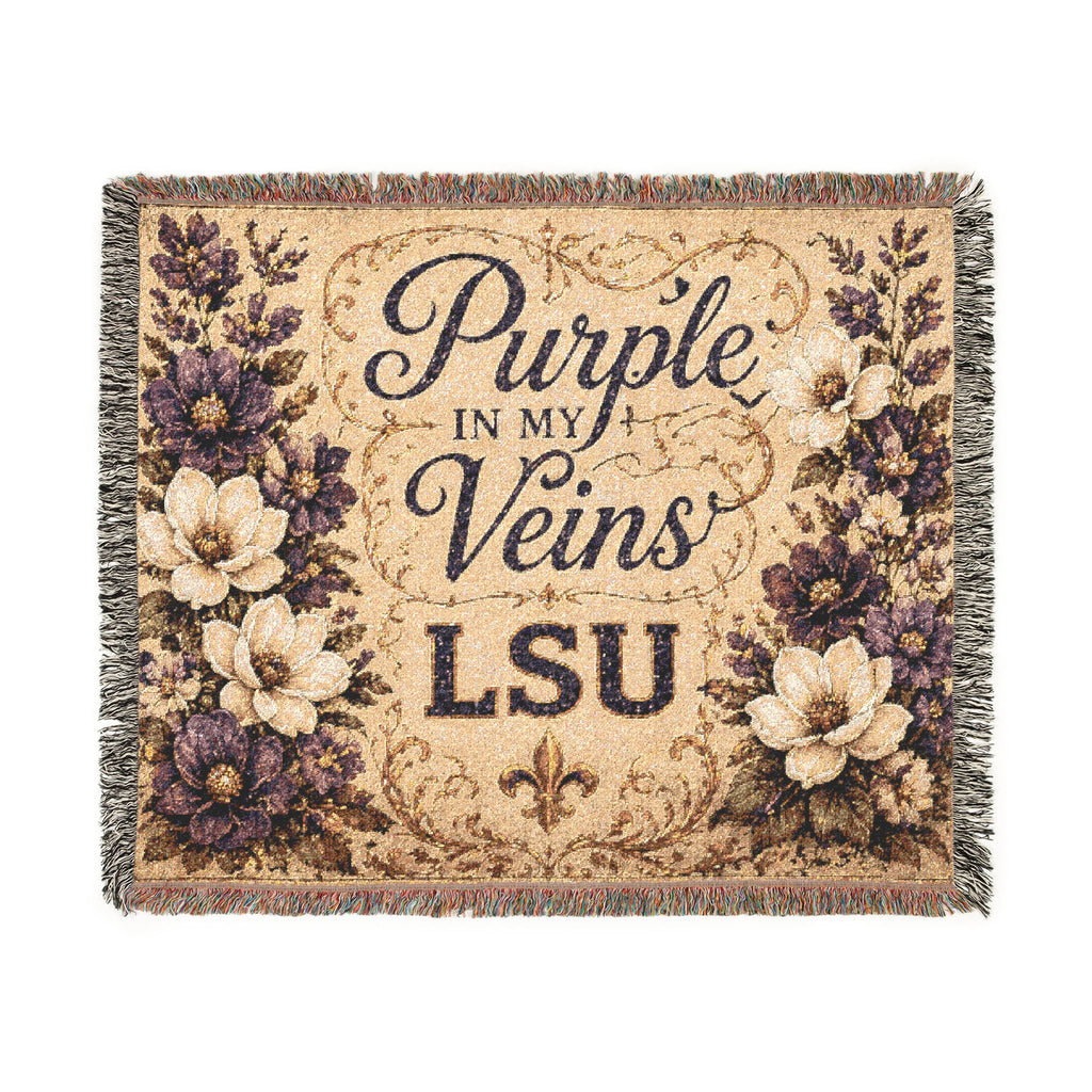 LSU Tiger Collage Woven Blanket | Collegiate Tiger Throw